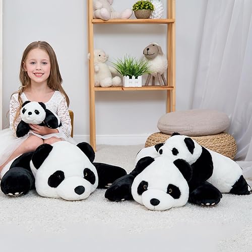 Miniatura 5 de Doireum Animales de peluche con peso de panda, 1.76 libras, lindo panda con peso, animales de peluche para abrazar, para niños y niñas, San