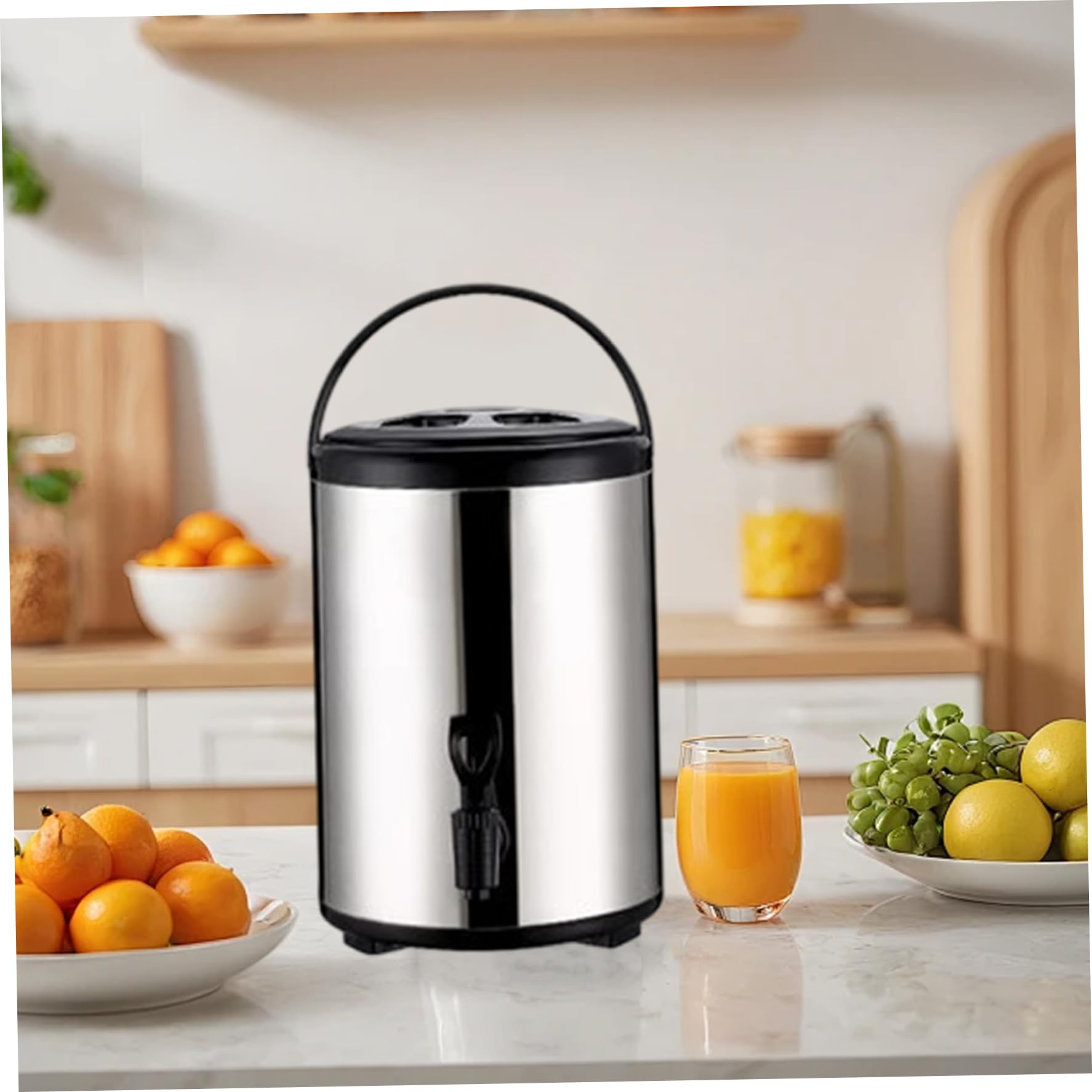 Heißwasserspender, 6 l, isolierte Heißwasserurne mit Wasserhahn und Griff, Teespender aus Edelstahl für Kaffee, Tee, kalte Milch, Saft