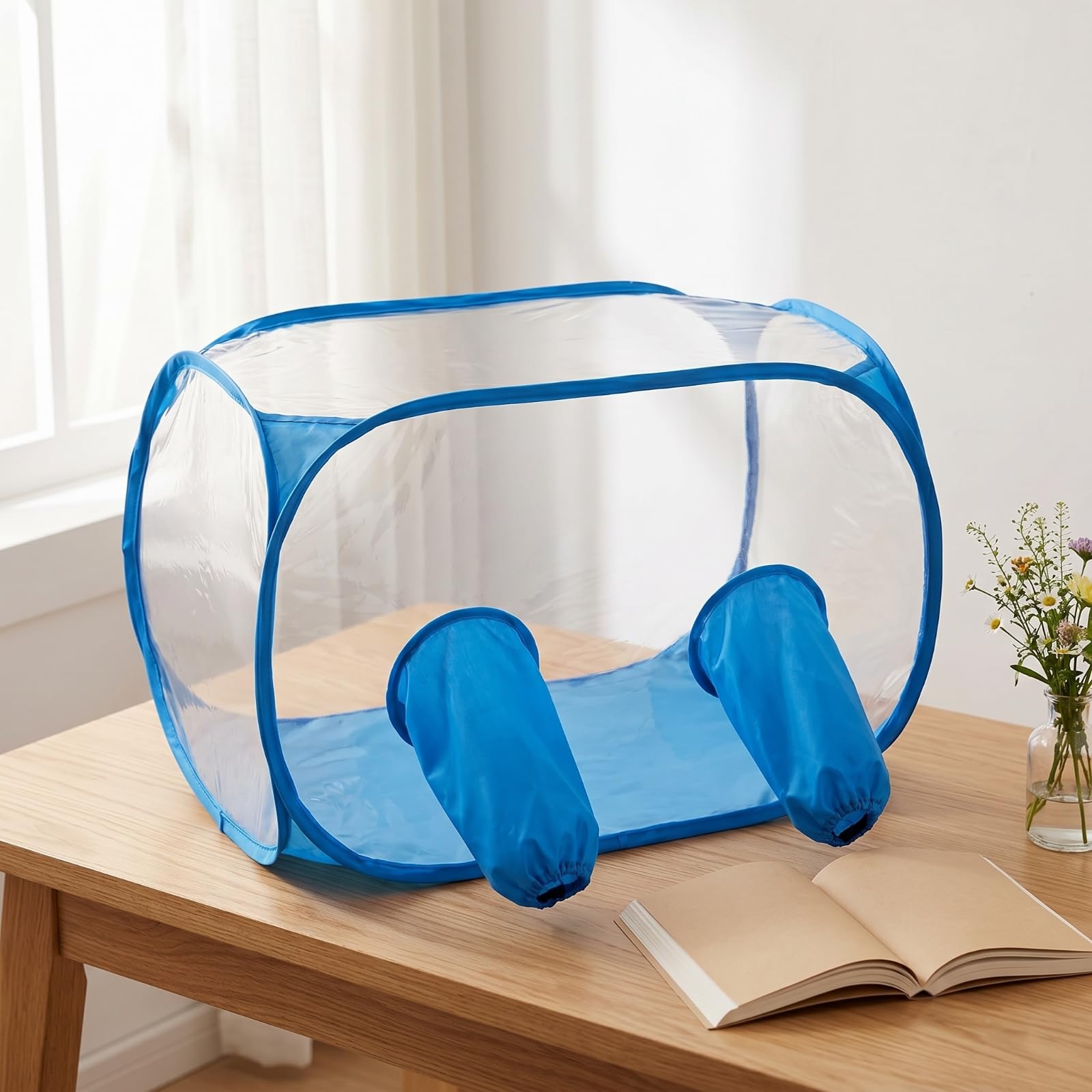 kowaku Box de Culture de Champignons Tente de Culture Transparente Chambre Stérile Poste de Travail avec Manches Élastiques et Structure Rigide en Plastique