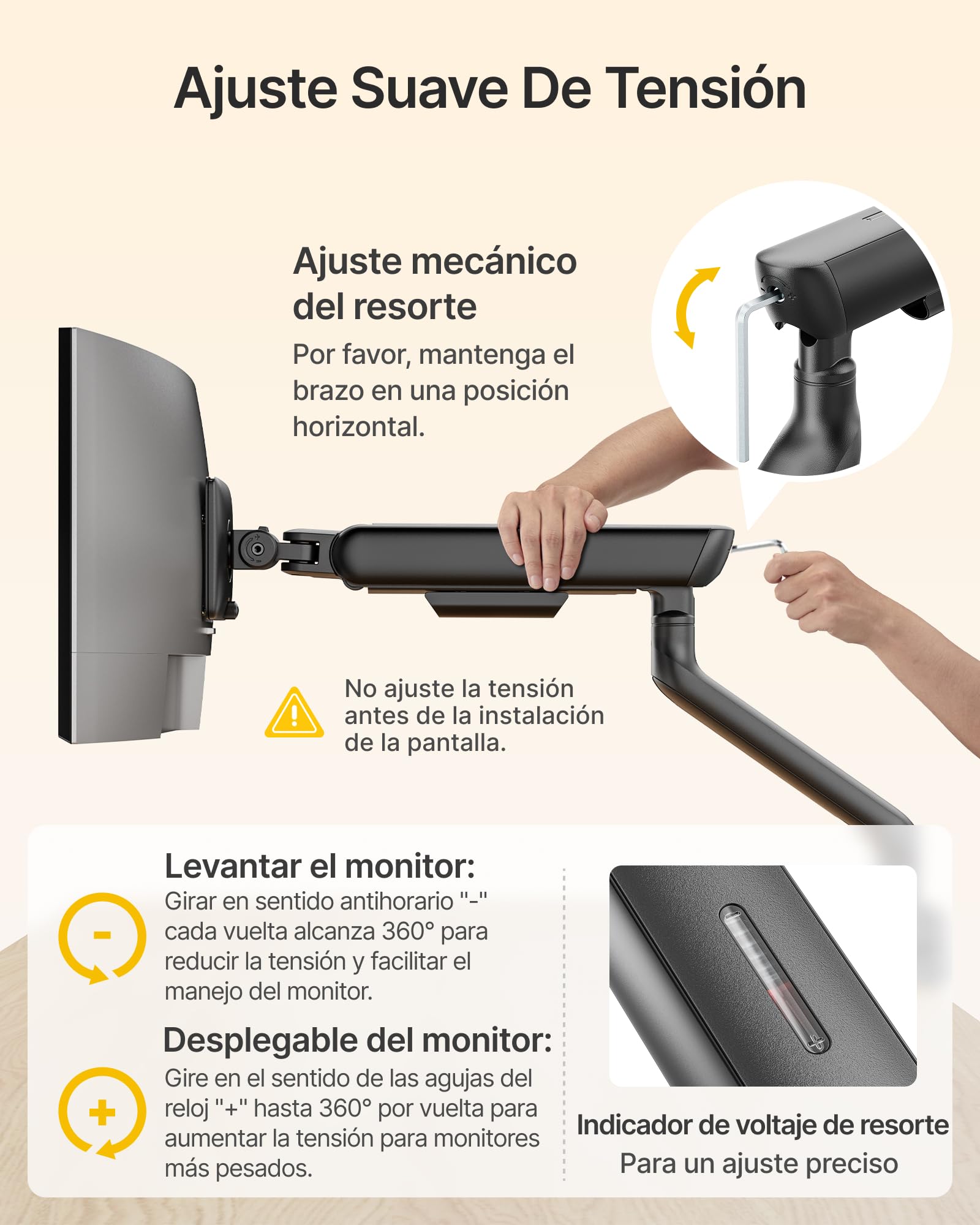 monTEK Brazo Monitor Doble 17-35", Soporte Escritorio con Resorte | Mecánico Resistente, Máx 12kg por Brazo, VESA 75/100mm, Ajustable, Giratorio e Inclinable, Montaje Pinza y Ojal