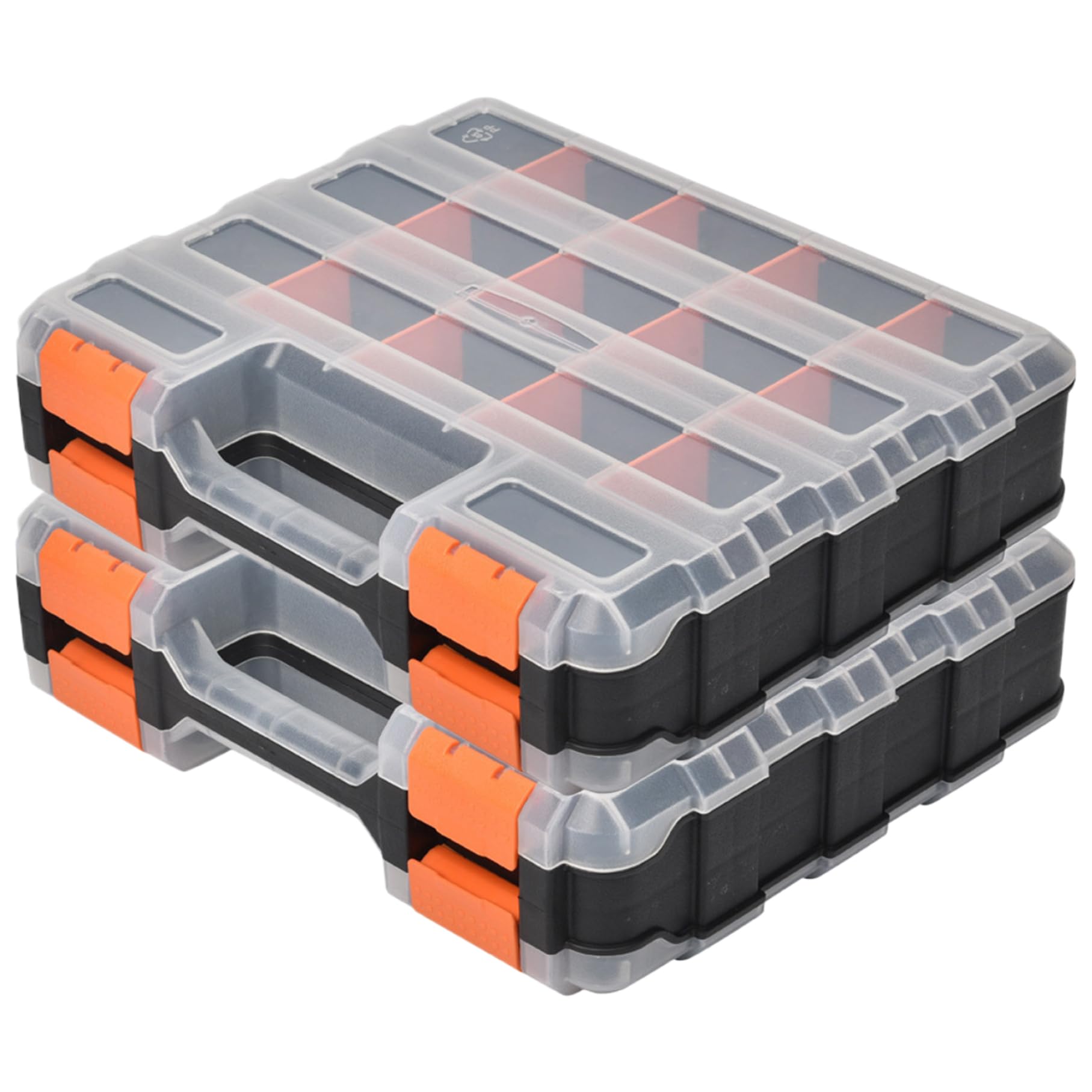 2 paquetes de caja organizadora de tornillos de doble cara con 34 compartimentos caja de almacenamiento de herramientas de hardware portátil con divisores extraíbles para tornillos pernos c