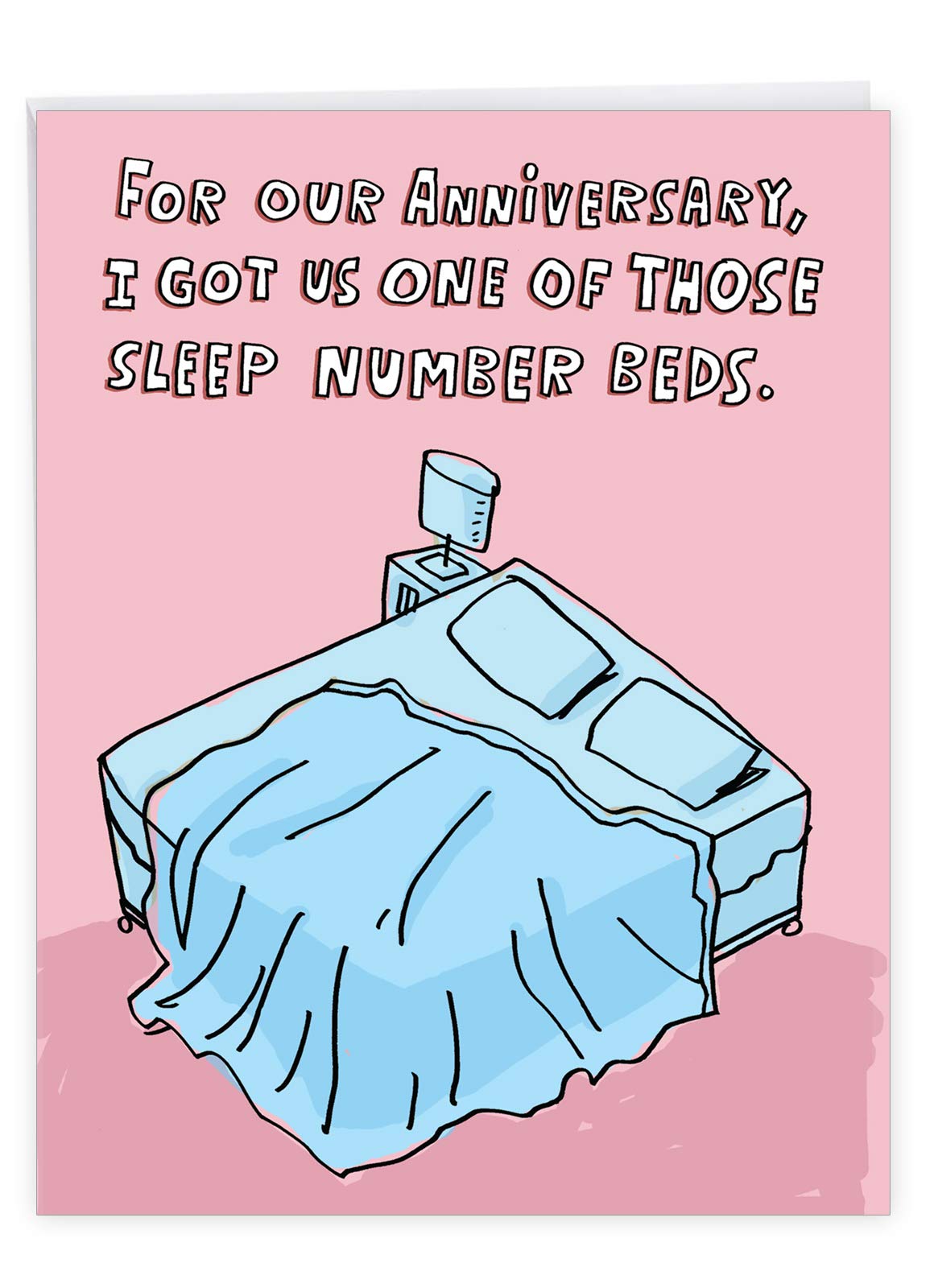 NobleWorks - 1 Big Humorous Anniversary Greeting Card 8.5 x 11 Inch w/Envelope (1 Pack) Couple, Husband, Wife, Parent Congratulations Notecard - Jumbo