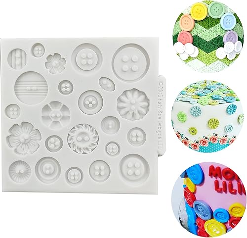 Molde de silicona para fondant de botón para bricolaje, chocolate, dulces, pudín, cupcake, decoración de pasteles, postres, gelatina, arcilla