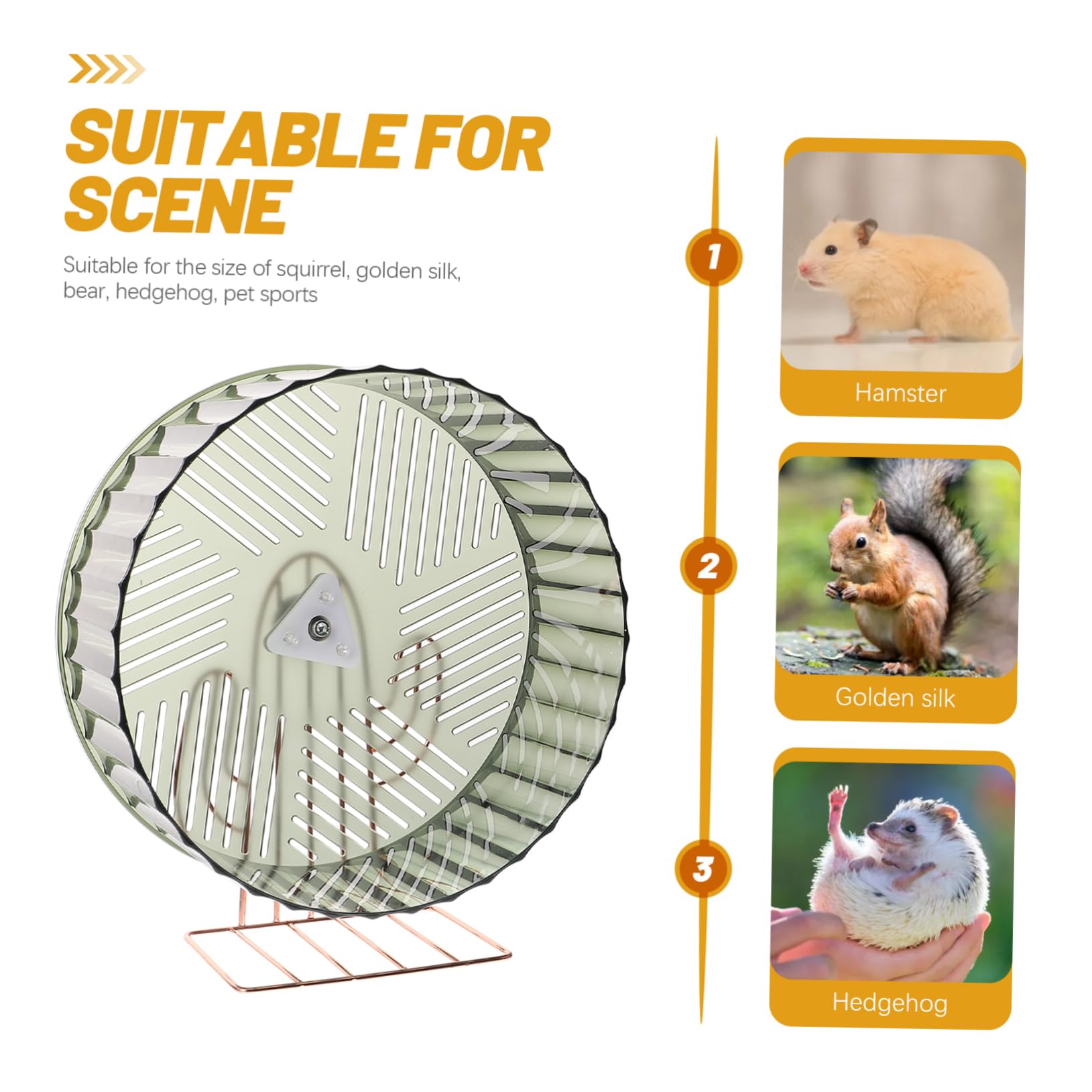 VANZACK Roue de Hamster Domestique Base Stable, Accessoires pour Chinchillas, pour Cage Hamster, Augmente L’activité des Petits Animaux, Plastique et Alliage