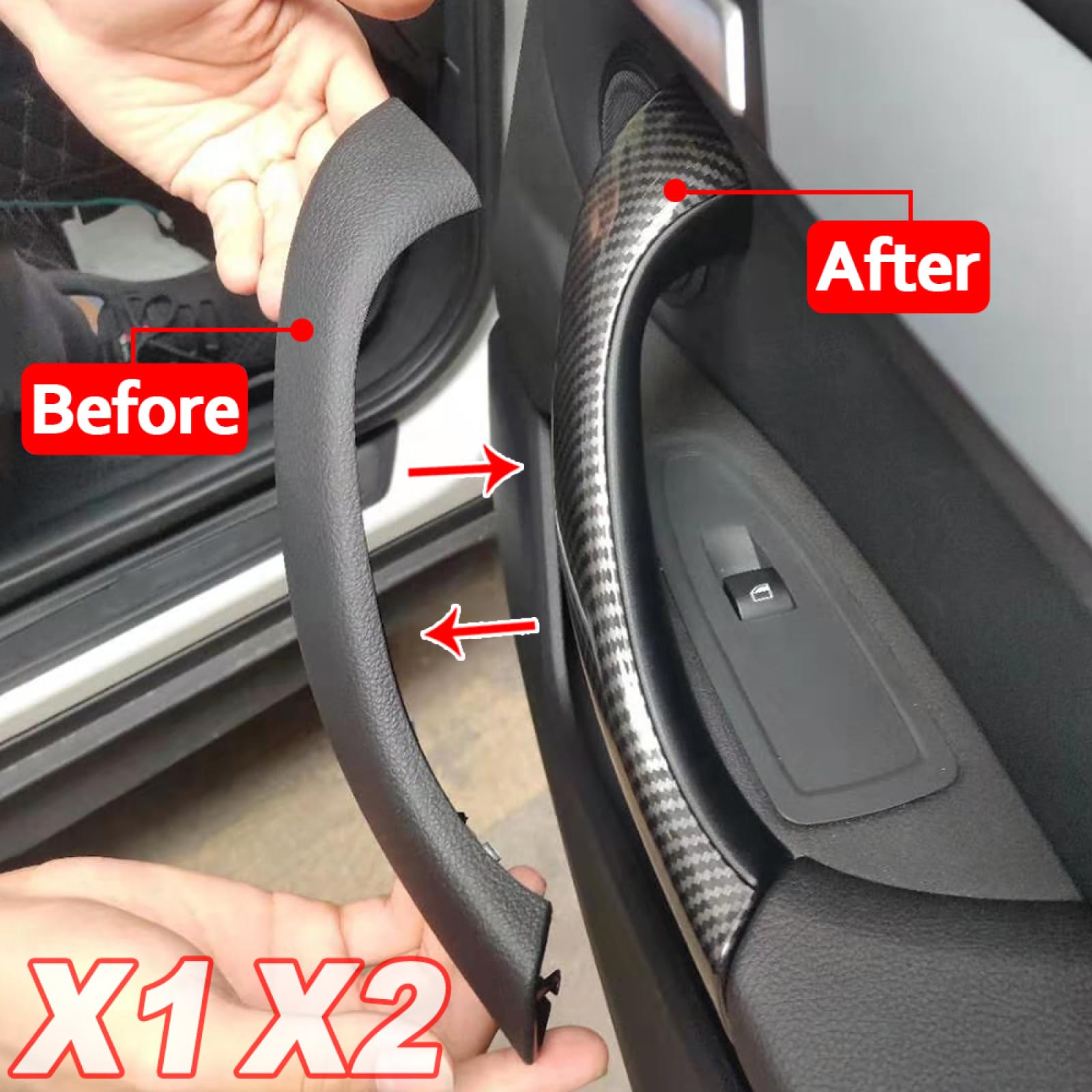 CHROX per BMW X1 F48 F49 2016-2019 X2 F39 2017-2020, Maniglia per Pannello Interno Porta Interna, Copertura per Rivestimento, Accessori Auto