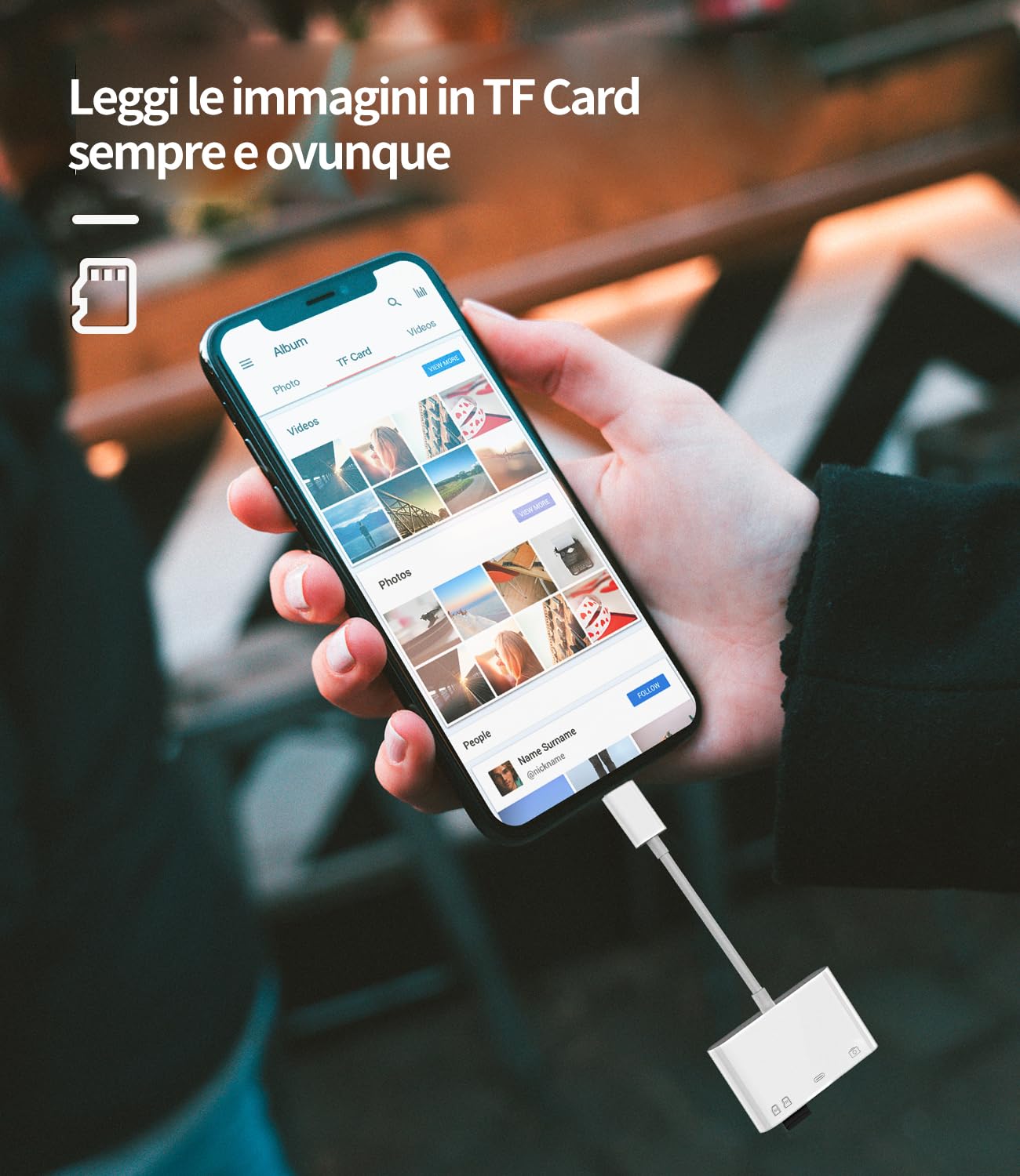 Lettore Di Schede SD 4-in-1 Per IPhone Con Lightning - Adattatore USB OTG Con Porta Di Ricarica, Supporta Fino A 2TB E Trasferimento 50MB/s - 3