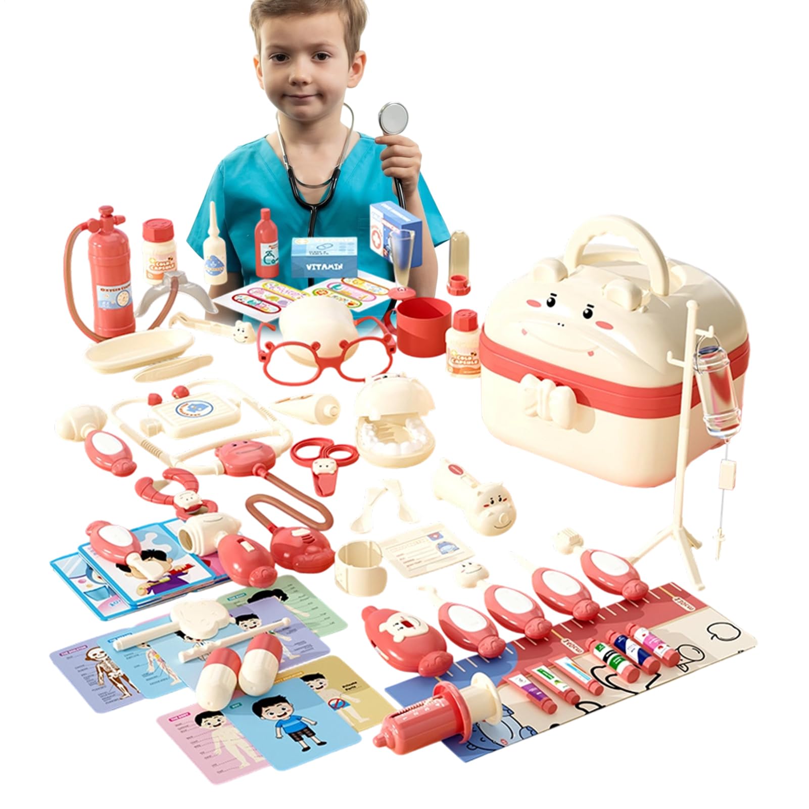 Cofanetto per dottore per bambini, con design di valia, effetti luminosi e | sonori, set di ruolo per imitazione, cosplay | per ragazzi e ragazze