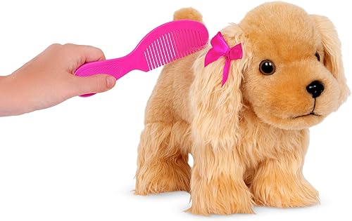 Miniatura 5 de Pucci Pups – Cachorro de peluche – Transportador de perros – Cocker Spaniel de juguete – Bolsa con estampado de corazón rosa y dorado y cocker