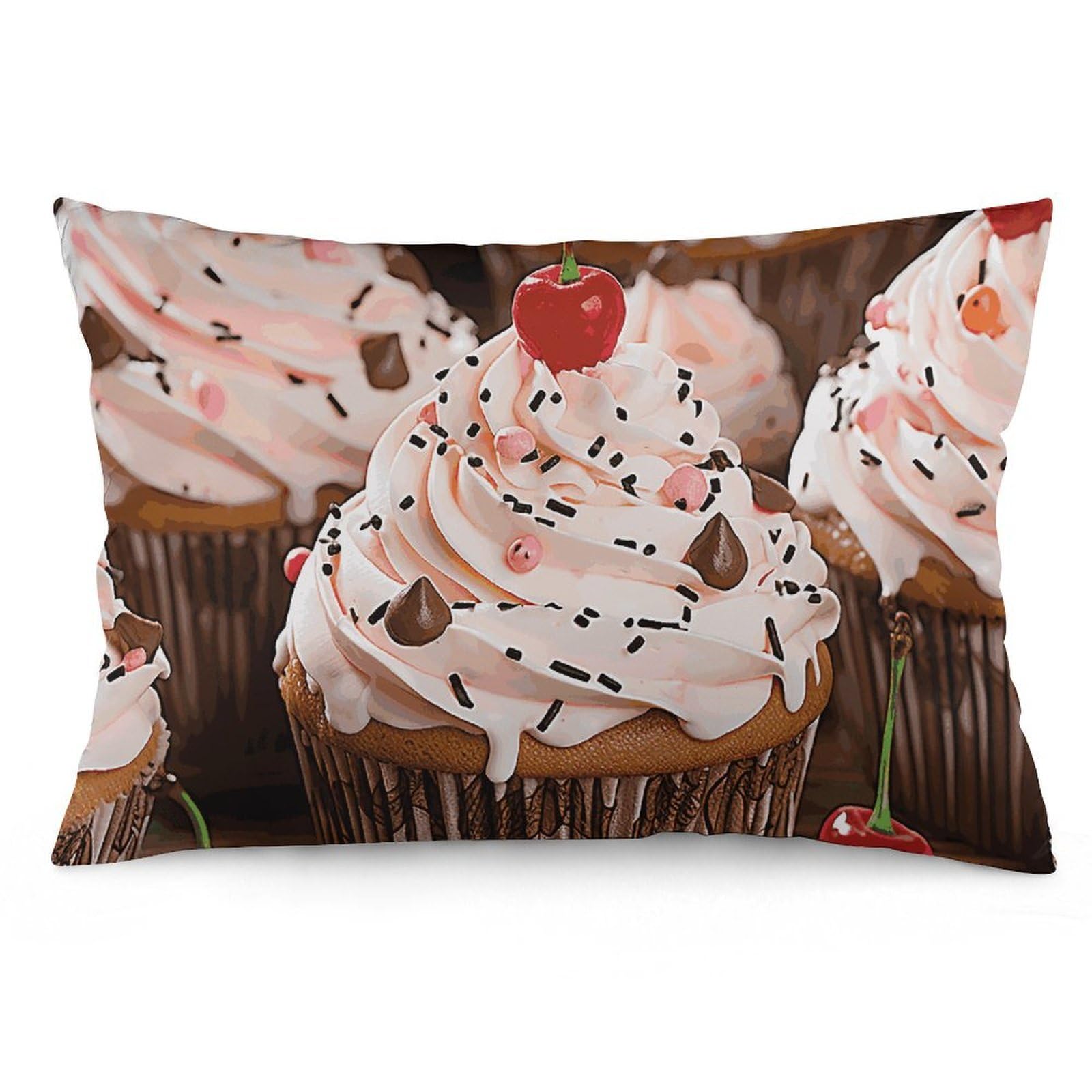 NTVOWPZO 2 Pack Decoration Throw Pillow Covers 12 "x20 Pillowcases Covers Cupcake and Muffin Pillowcases Modern Farmhouse Home Decor Sofa Cushions Covers for Couch Bed Living Room