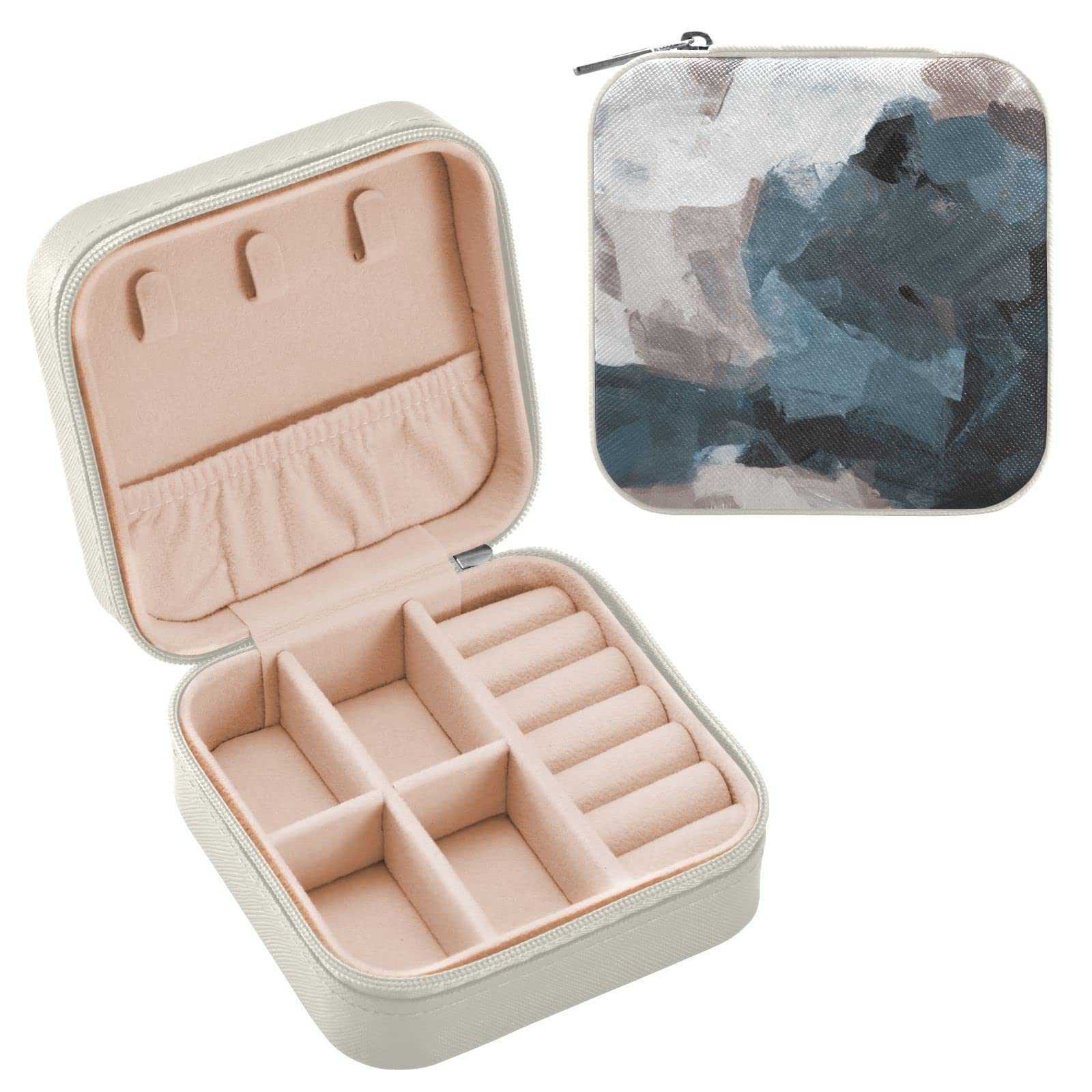 Piccolo portagioie da donna, portatile, in pelle PU, mini portagioie per orecchini, anelli, collane, regalo di compleanno per donne e ragazze, colore