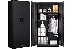 72 Inch Tall Steel Wardrobe Closet Cabinet with Shelves