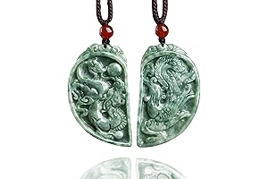 Jade Dragon & Phoenix Necklace: Talisman of Love and Abundance