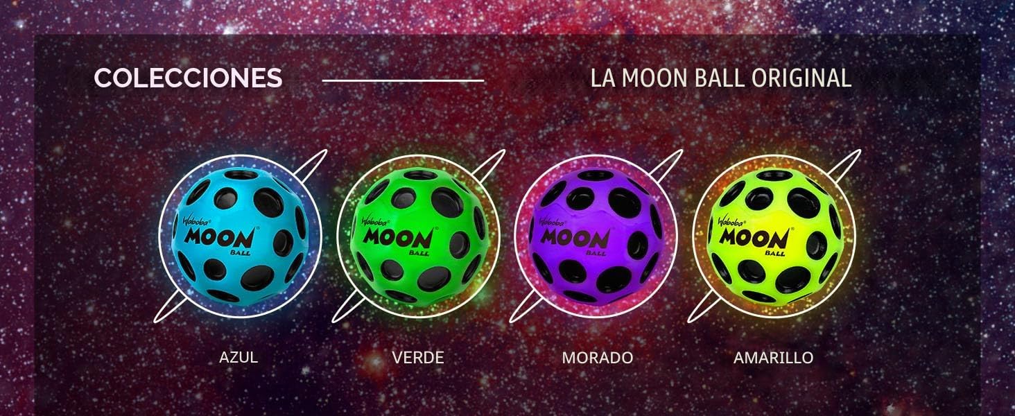 Waboba Moon Ball – Pelota de Goma de Salto más Alta – Diseño Original Patentado – cráter de Pelota Produce un Sonido de Rebote al impactar – Fácil de agarrar – Flummies para niños