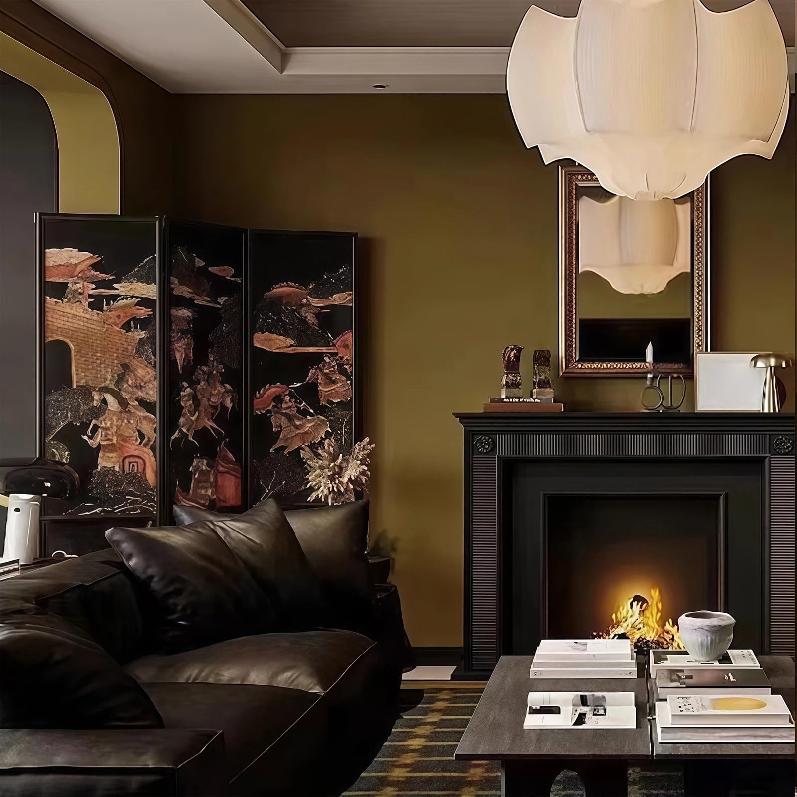 Intérieur Entourage de manteau cheminée traditionnel avec des accents rosaces décoratives(Petit)