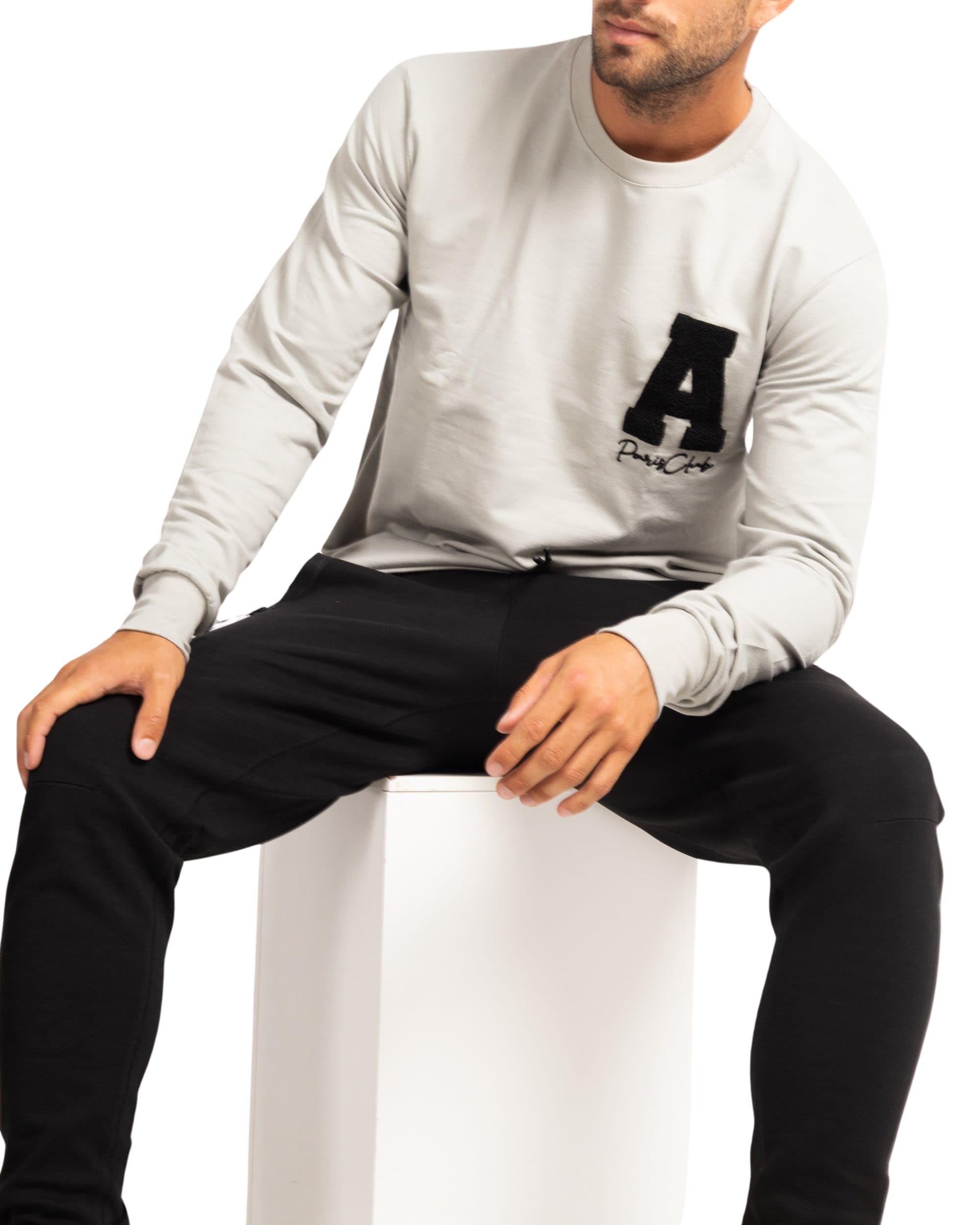 Subliminal Moda Suéter De Hombre De Manga Larga Cuello Redondo Liso Bordado A Tendencia - BX728