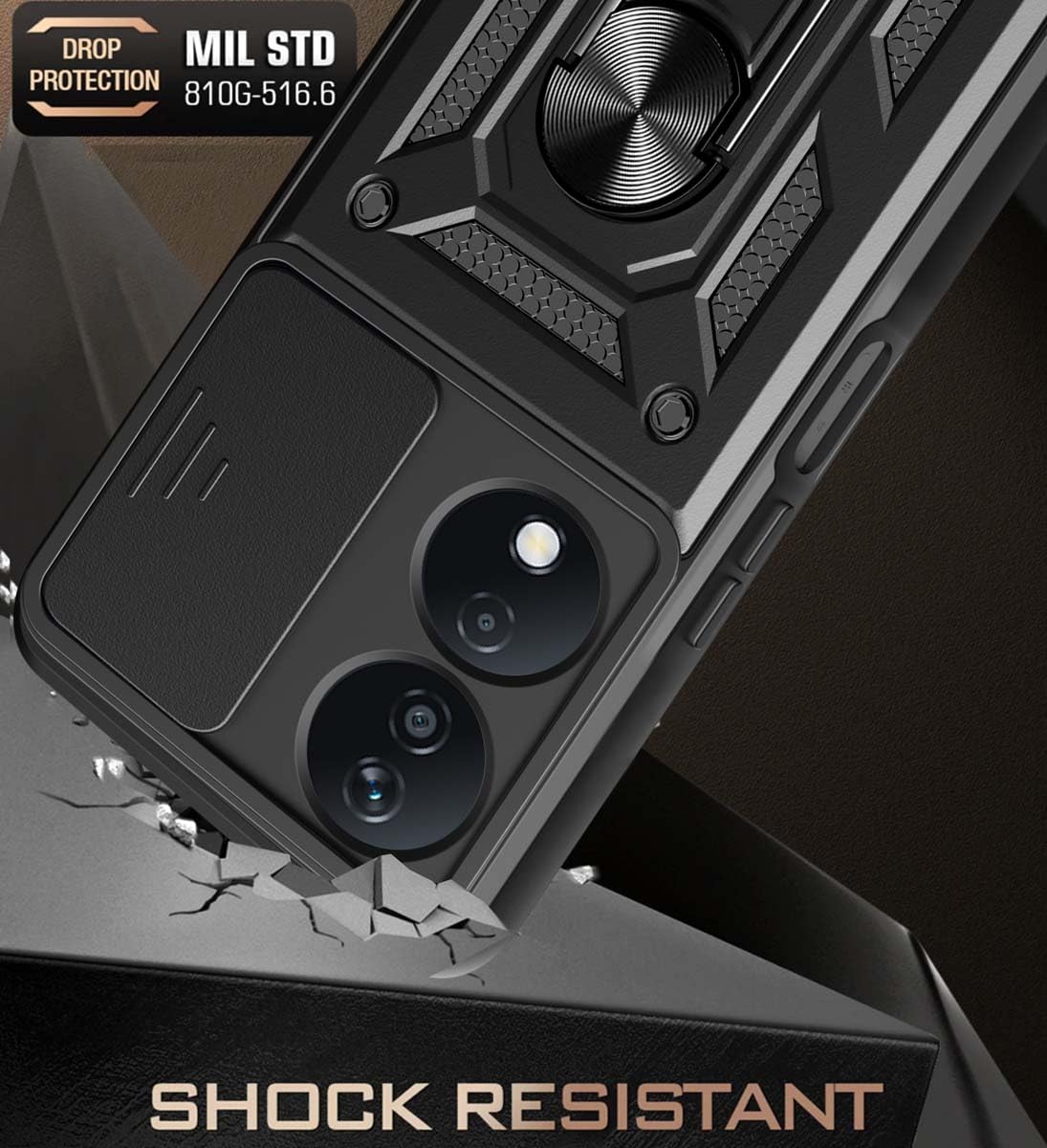 GOKEN Cover per Motorola Razr 50 Ultra, Custodia Armor a Doppio Strato