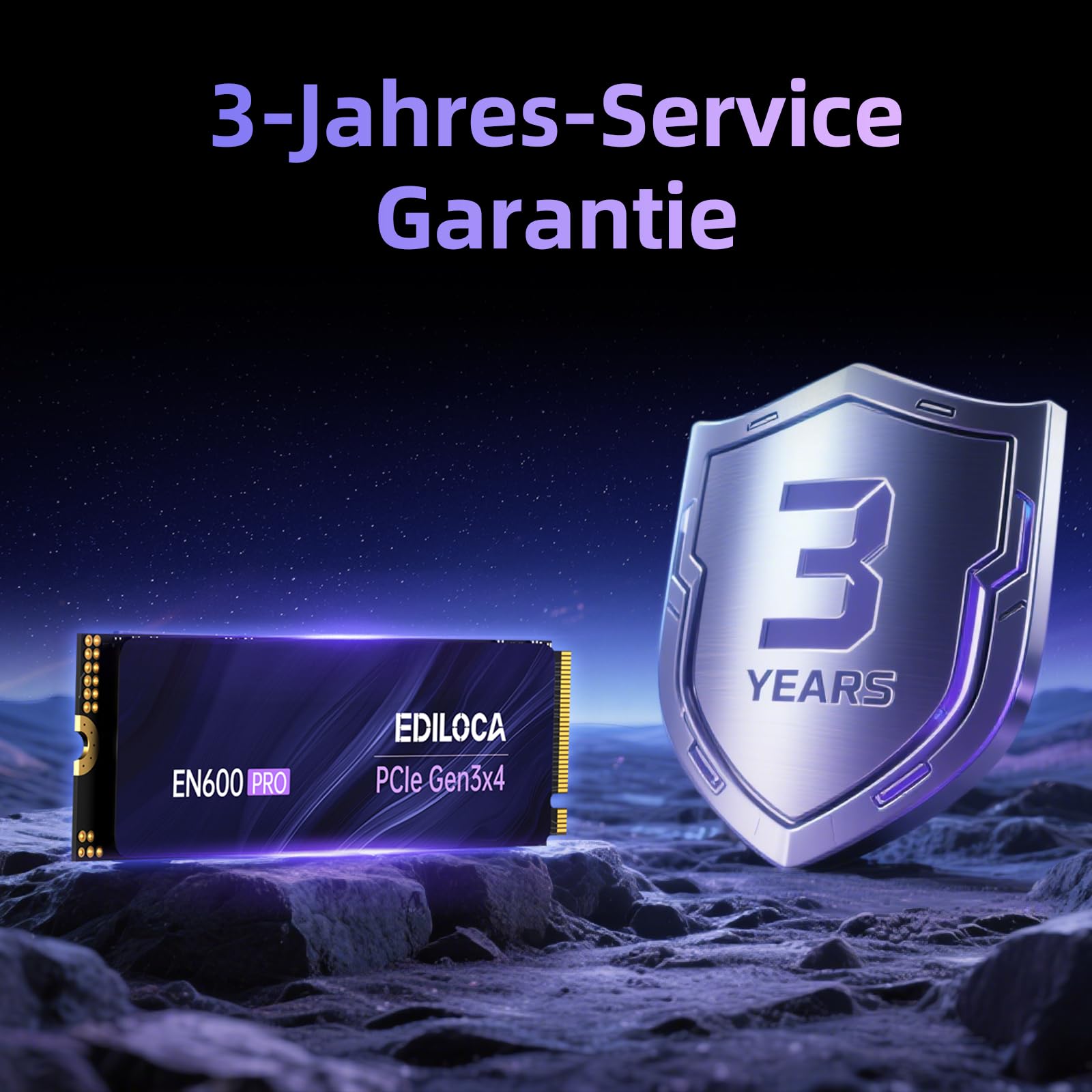 Ediloca EN600 PRO 256 GB Interne SSD PCIe Gen3, NVMe M.2 2280, SLC-Cache, 2800 MB/s Lesen, 2000 MB/s Schreiben, 3D NAND TLC, Internes Solid State Drive, kompatibel mit Desktops und Laptops