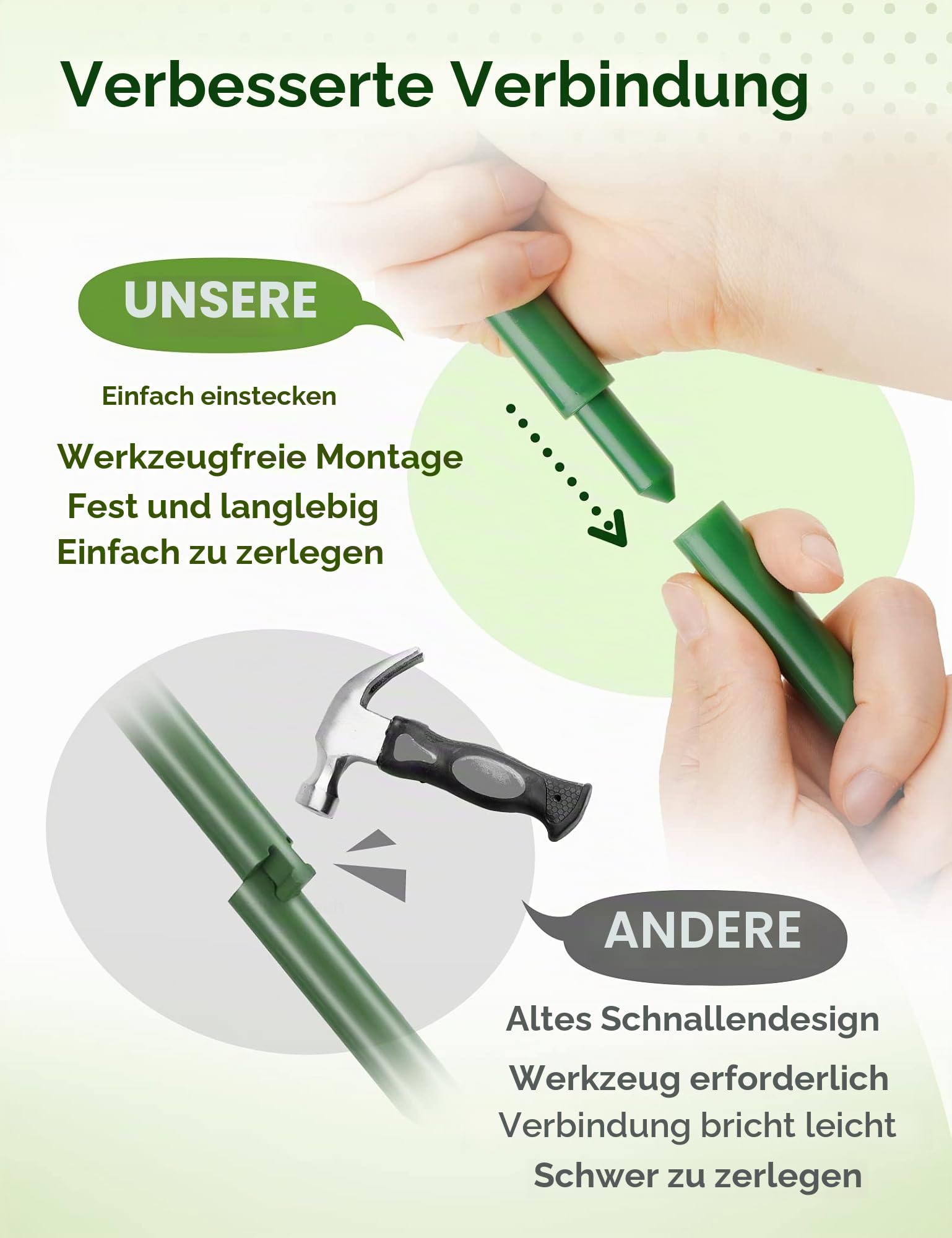 NiHome 6 Stück Pflanzenstütze für Kletterpflanzen Kunststoff, Rankhilfe Zimmerpflanzen, Staudenhalter, geeignet für Innen- und Außenpflanzen