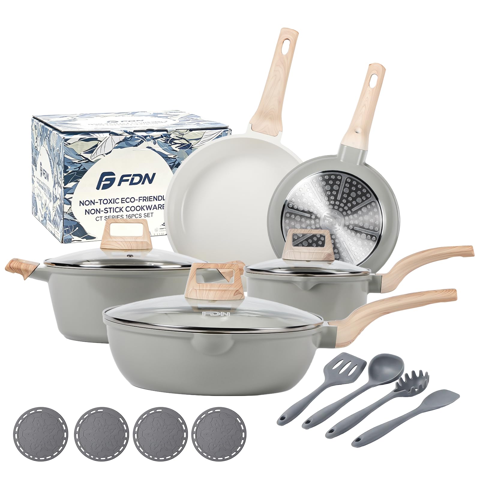 Amazon.com: FDN 16Pcs Titanium Pots and Pans Set,Toxic-Free