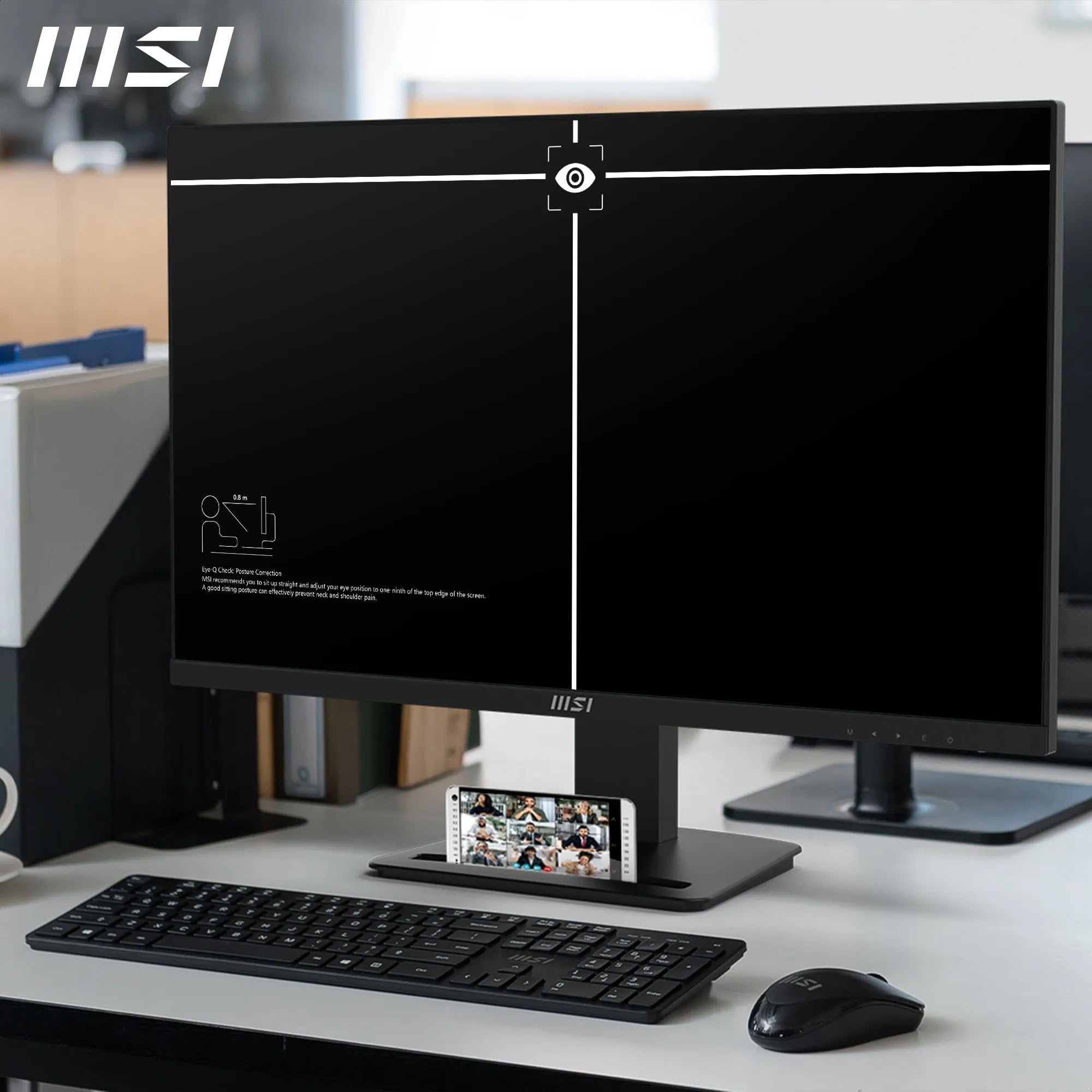 MSI PRO MP273U Monitor da ufficio da 27" UHD IPS 3840 x 2160, PIP/PBP, Ampia gamma di colori, Schermo Eye-Friendly, Altoparlanti integrati, Regolabile in inclinazione - HDMI 2.0b, DP (1.4a), Nero
