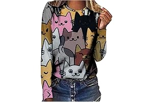 Camisa de manga 3/4 para niñas con estampado de perro y gato