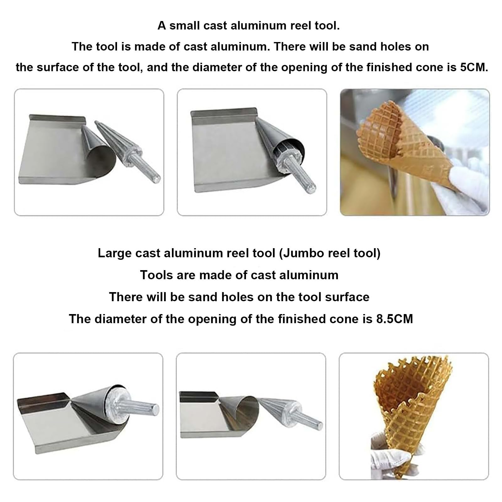 Rullo per cialde, stampo antiaderente in acciaio inox per uova croccanti, gusci di pasticceria, cialde gelato fai da te, per panetterie domestiche e cucine