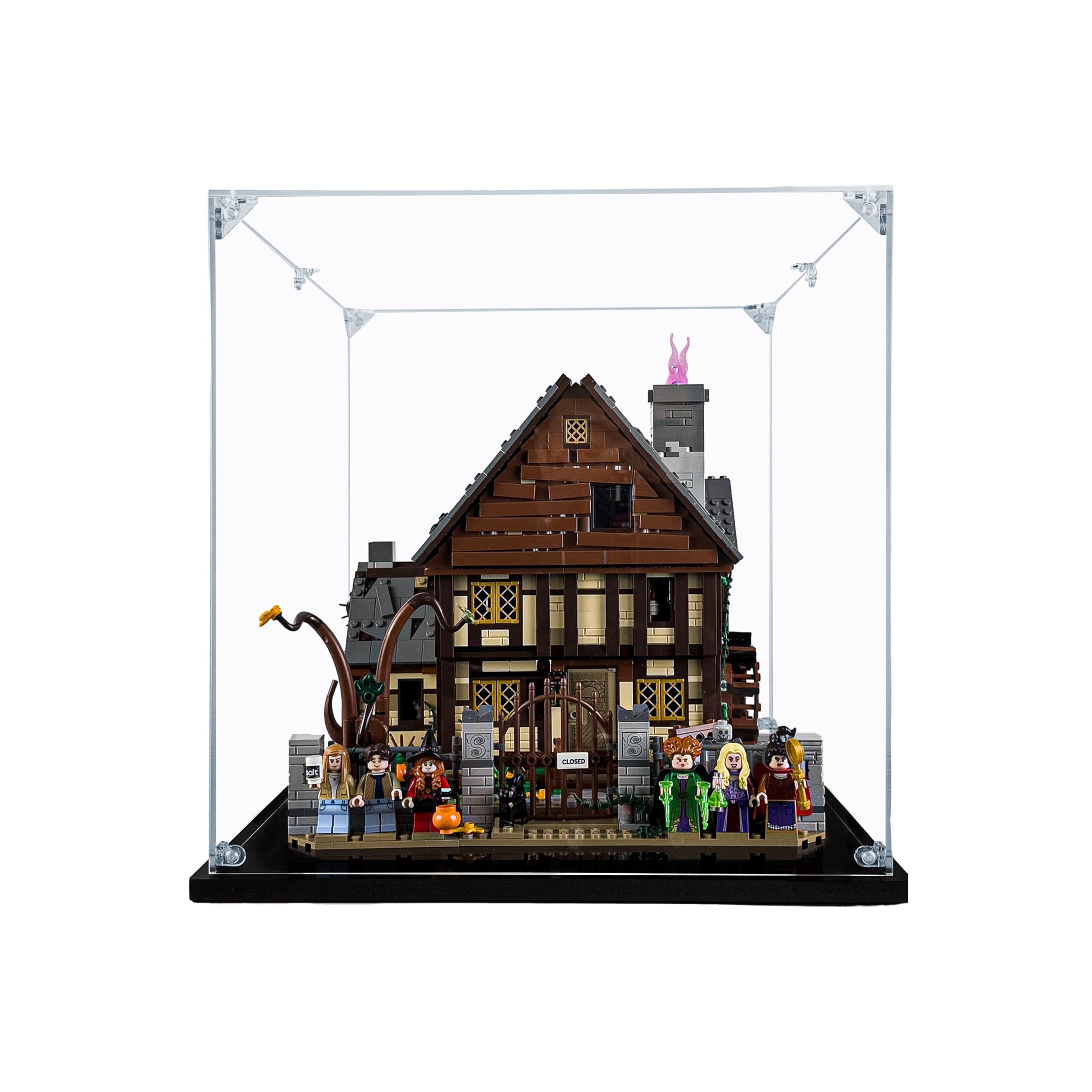 Acrylic Display Case Compatible for Lego Disney Hocus Pocus: The Sanderson Sisters’ Cottage #21341 Dustproof Display Case (Case Only) (Lego Sets are NOT Included)