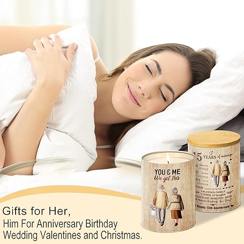 Miniatura 5 de Vela de lavanda del 15 aniversario - Regalos románticos para él y ella