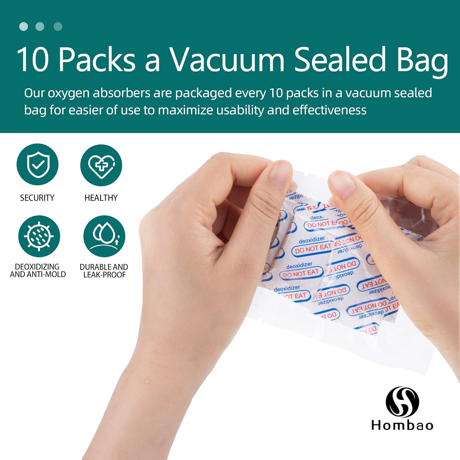 200 Packs 500CC Food Grade Oxygen Absorbers (10 Packs x 1 Vacuum Bag) - Long Term Food Storage O2 Absorbers