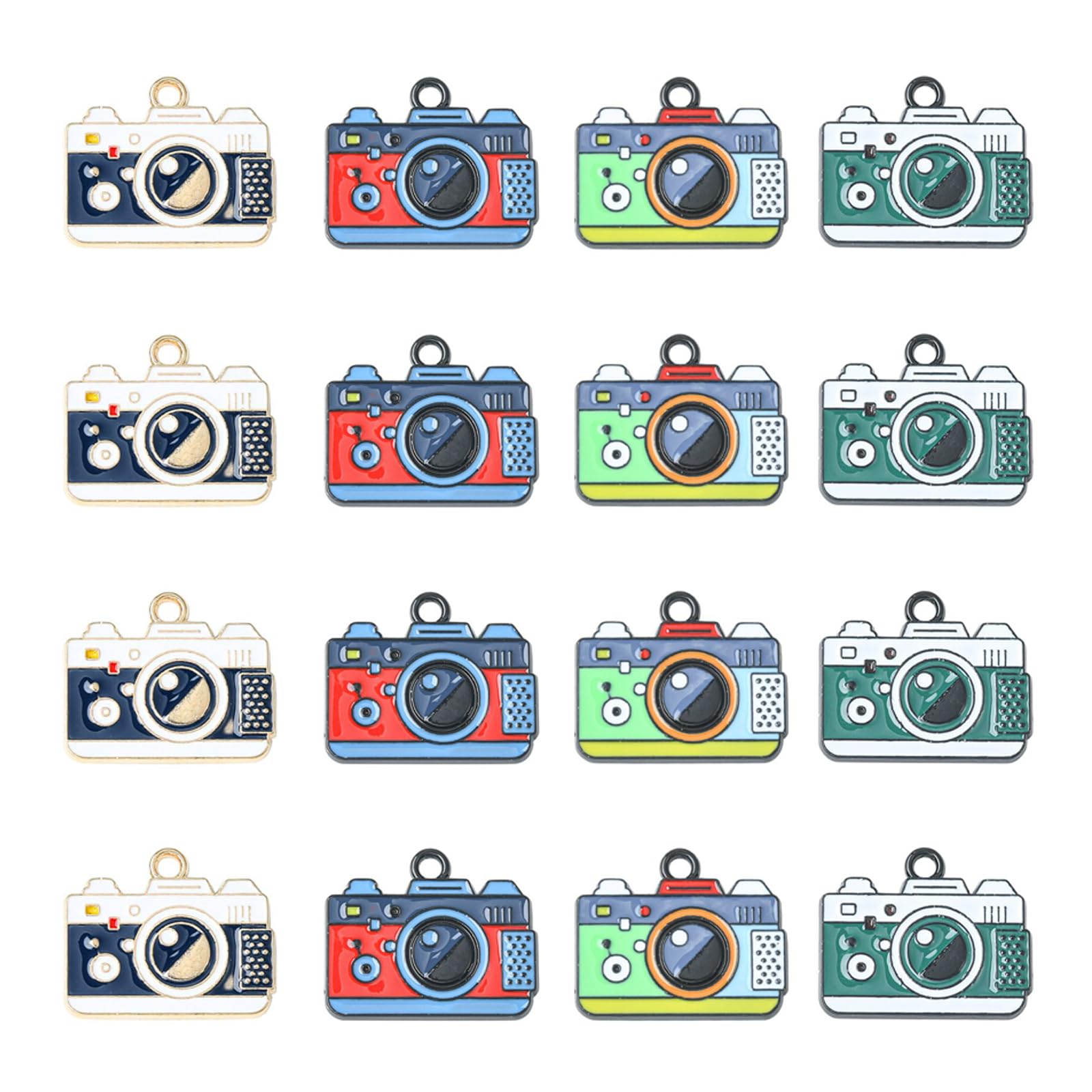 KitBeadsKitBeads 20pcs 4 Colors Enamel Camera Charms Colorful Travel Cartoon Photography Charms Photographer Camera Charms for Jewelry Making Bulk