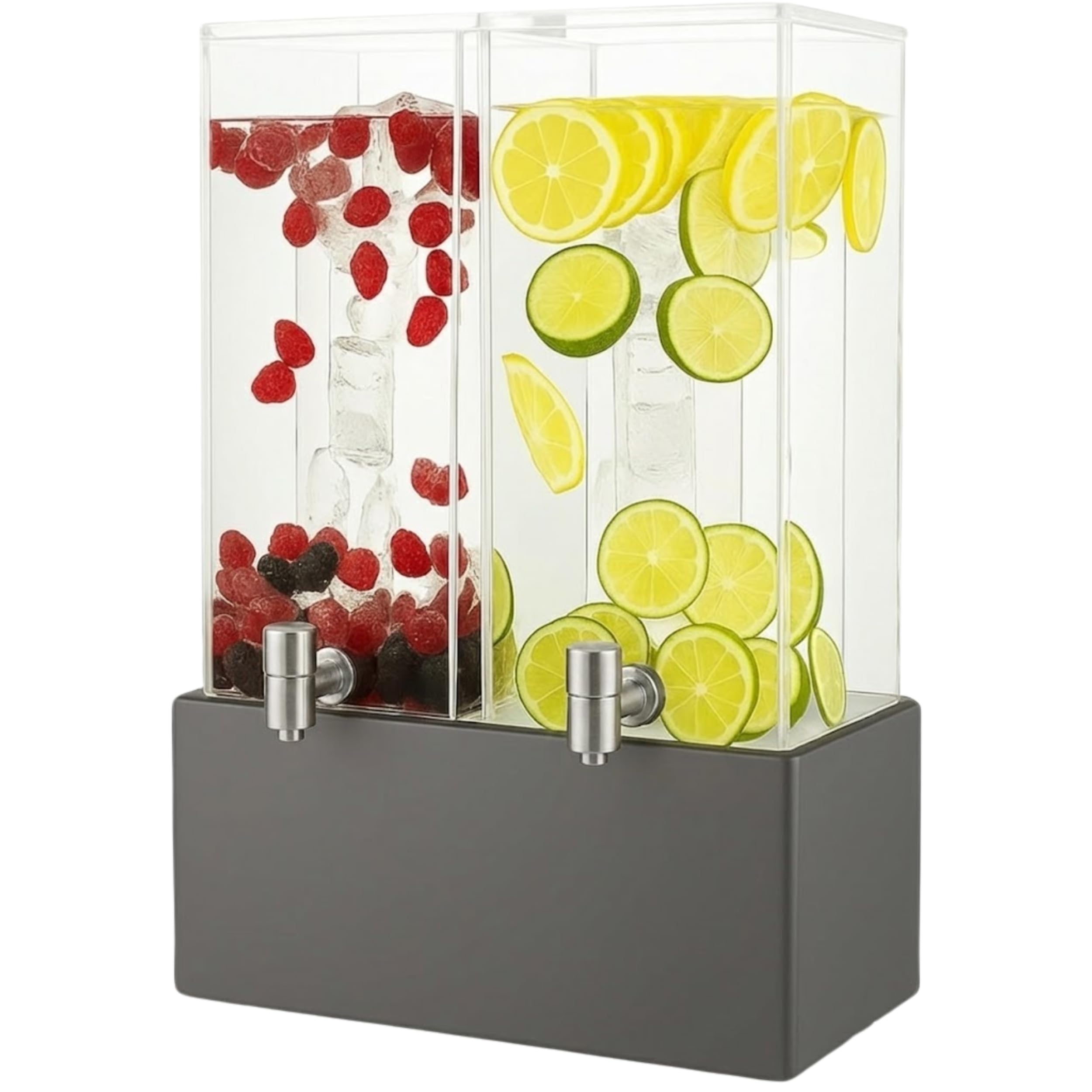Photo 1 of ***MISSING PARTS***
1.25 Gallon Acrylic Beverage Dispenser with Gray Metal Stand – Cold Drink Server with Ice Chamber & Stainless Steel Spigot