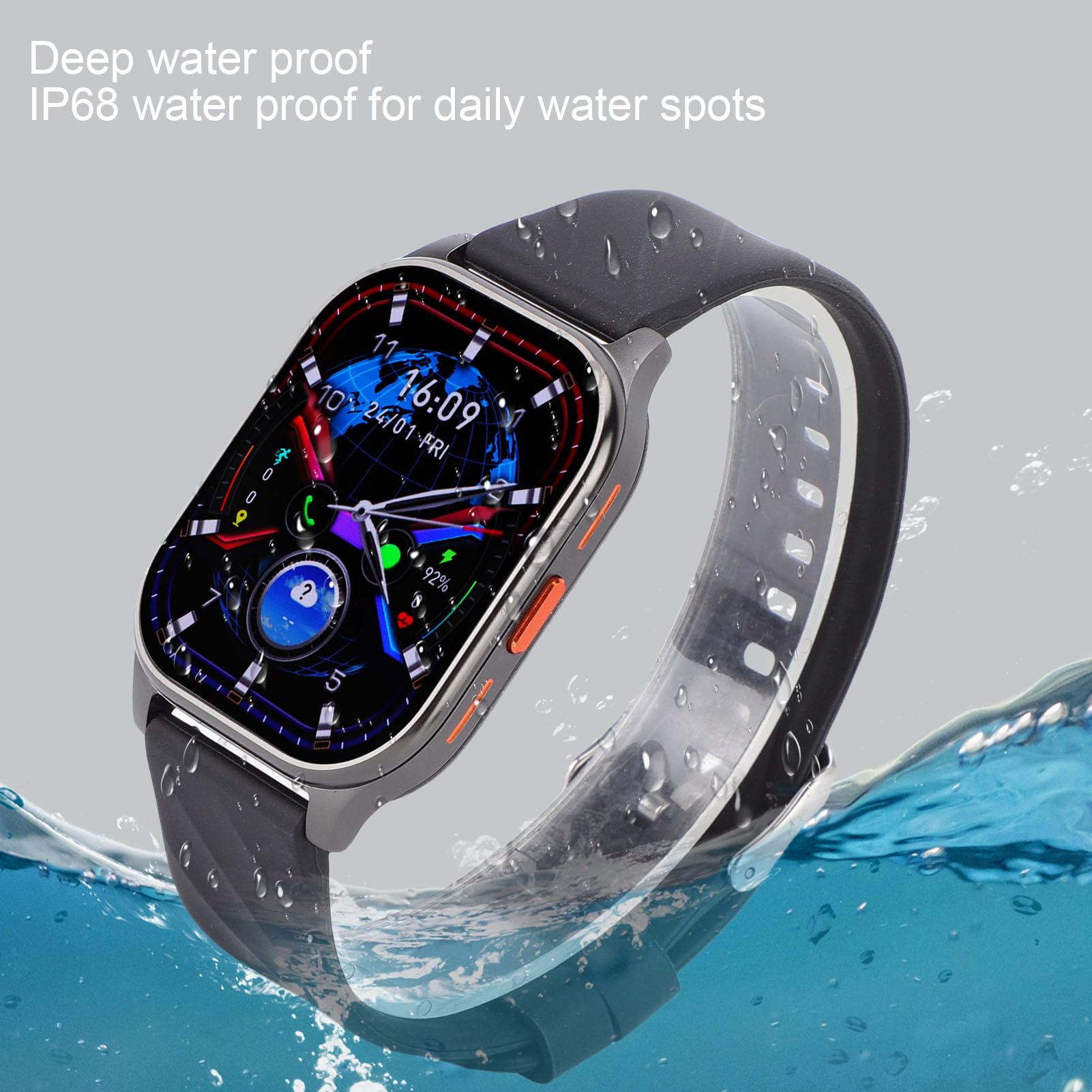 Ejoyous Smart Bluetooth Uhr, 2,04 Zoll IP68 Wasserdicht