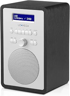 LEMEGA CR2+ DAB/DAB+ Digital Radio,FM Digital Radio,DAB Radio, Mains Powered,Dual Alarms Clock,Kitchen Sleep Snooze Timer,20 Preset Stations,Headphones Output, Wood Effect - Black Oak Finish