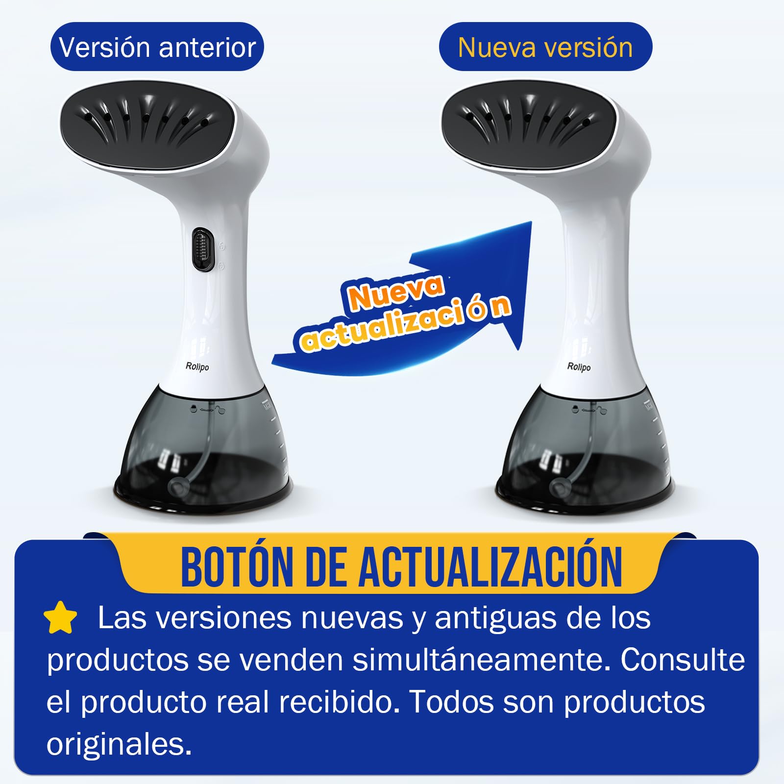 Rolipo Plancha Vertical Vapor 1640W, 400ML Plancha Vapor Cepillo de Vapor Removedor de Arrugas Para El Hogar, La Oficina, Los Viajes