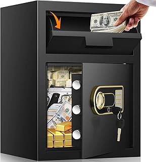2.6 Cubic Depository Drop Safe Box for Home Fire and Waterproof, Depository Safe with Drop Slot, Drop Box with Combination Lock for Money Documents Letters