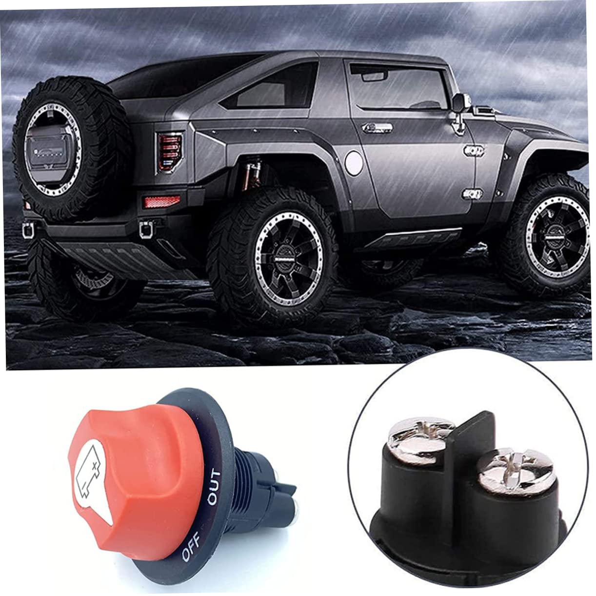 PRETYZOOM 1Set Heavy Duty Battery Power Cut Switch for Rv Boat Car Circuit Disconnect with Cable Easy Installation for Vehicles and Camping