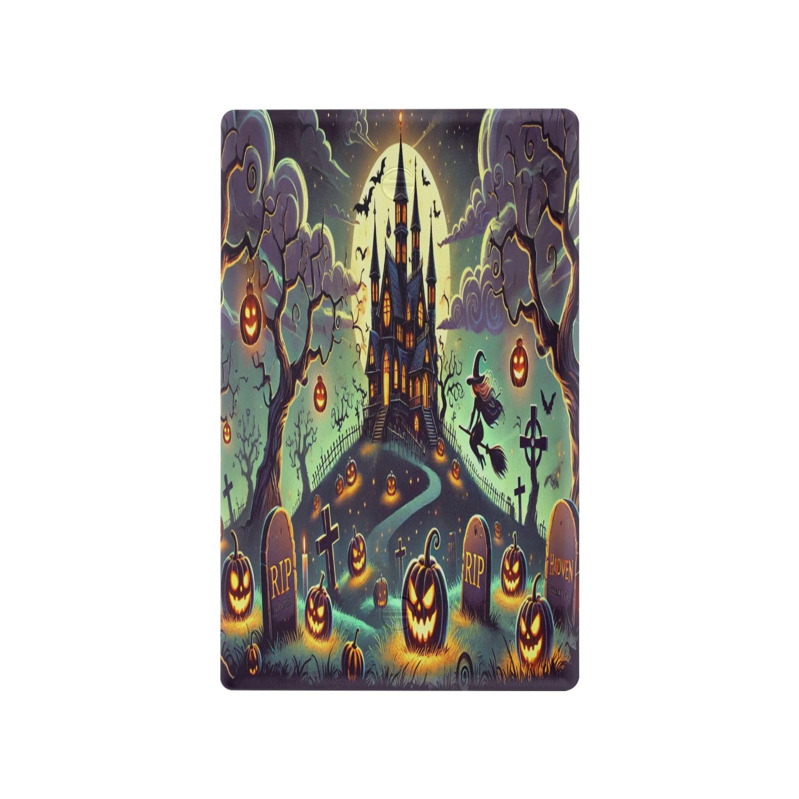 Halloween Castle Pumpkin Light Switch Cover Decorative Receptacle Outlet Wall Plate Guard Plastic Outlet Covers for Farmhouse Home Decor Livingroom (Unused Outlet Cover)
