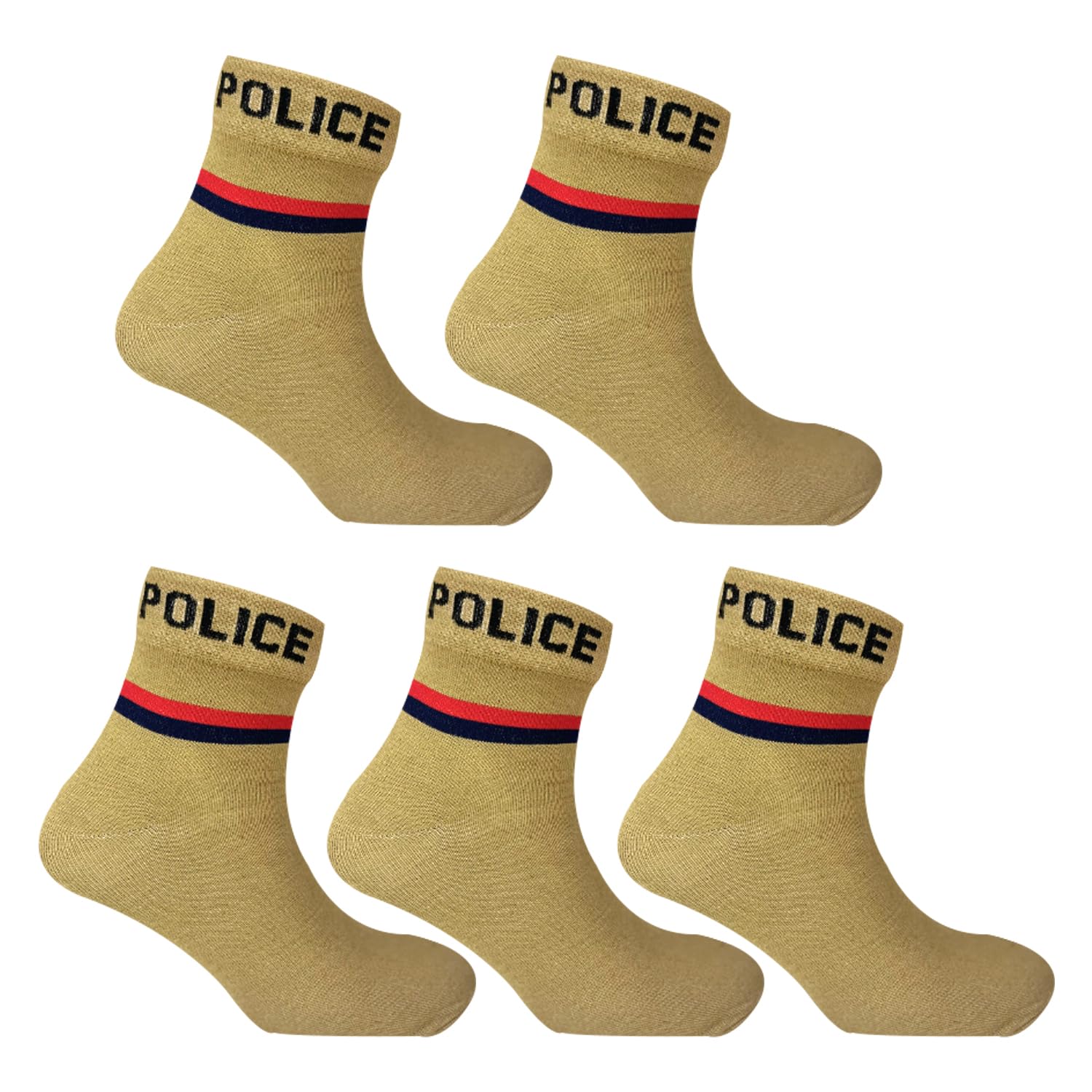 VDangiPolice Unisex Cotton Socks Ankle Length Pack of 5 Pairs Free Size