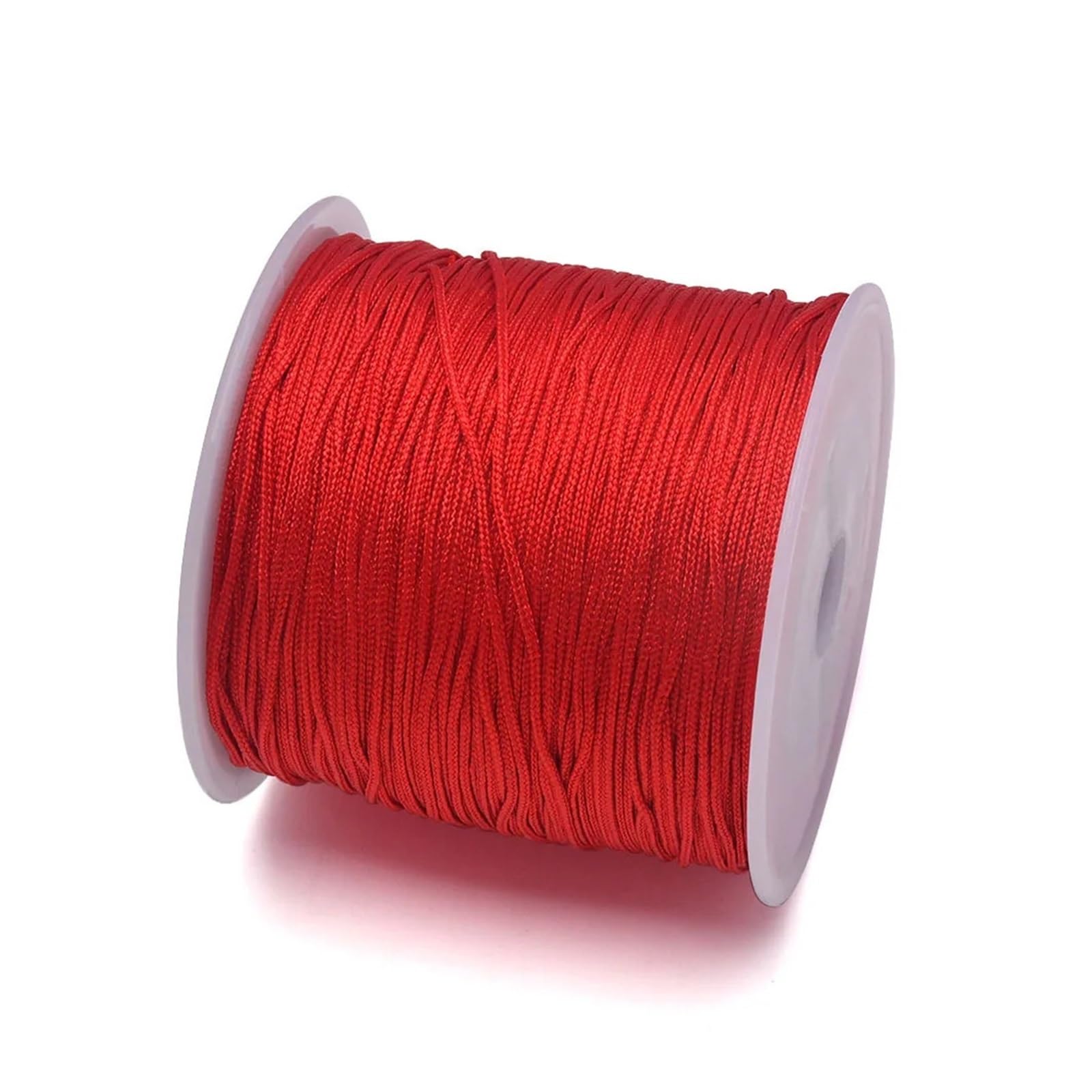Nylon Cord Thread 5pcs 100yard 0.8mm Nylon Beading Cord Black Chinese Knot Rattail Macrame String Roll for Jewelry Making for Making Bracelet, Necklace, Chinese Knot(Red)