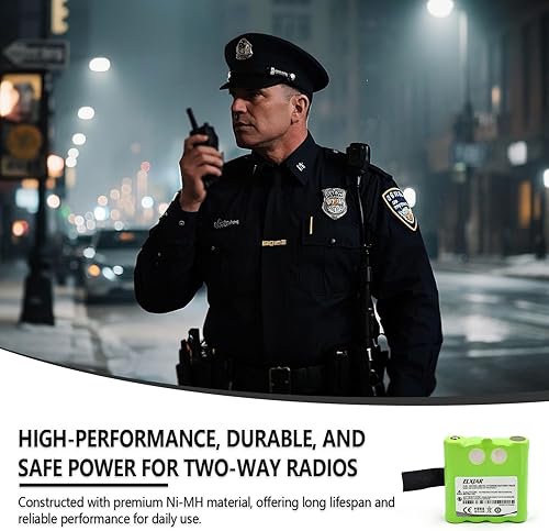 Miniatura 5 de elxjar Paquete de 4 baterías de repuesto Ni-MH de 4.8 V 1000 mAh para radios bidireccionales Motorola KEBT-072, M370H1A, BNH370, Midland BATT8R,