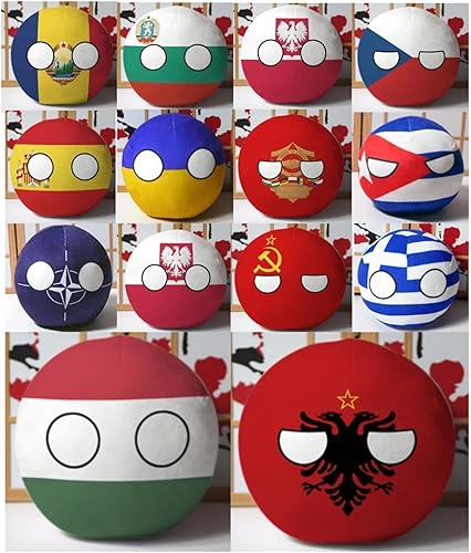 Miniatura 2 de Polandball Countryballs Muñeco de peluche Ucrania España Hungría Portugal Rumania Grecia Austria México Polonia Bola colgante 7.9 in (Color Somalia,
