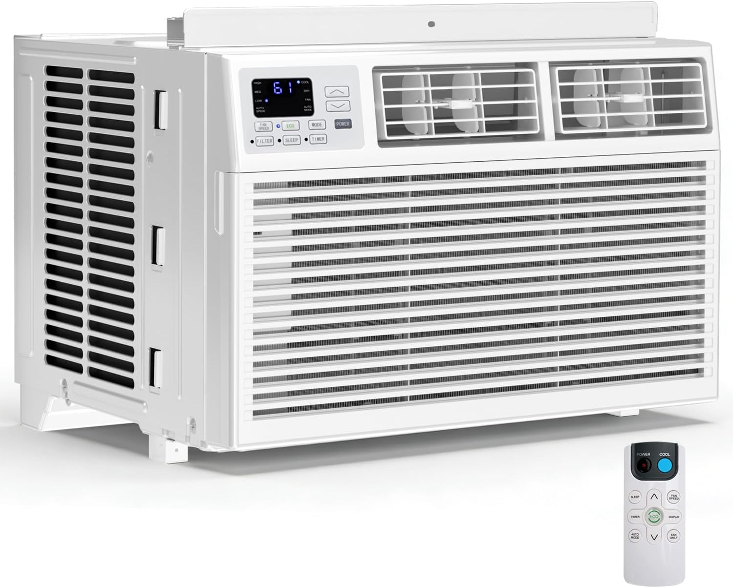 6,000 BTU Window Air Conditioner, 3-in-1 AC Unit with Dehumidifier for Bedroom/Small Room (Up to 250 Sq. Ft.), Quiet & Energy Saving Window AC with Remote, 24H Timer, Installation Kit Included