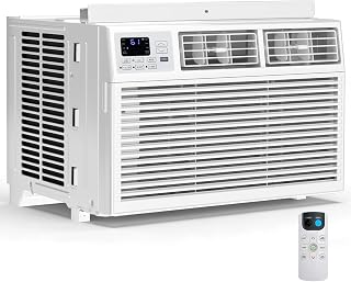 ZAFRO 12,000 BTU Window Air Conditioner - Quiet 3-in-1 AC, Dehumidifier & Fan for 550 Sq Ft Rooms, Remote, Energy Saving, Sleep Mode