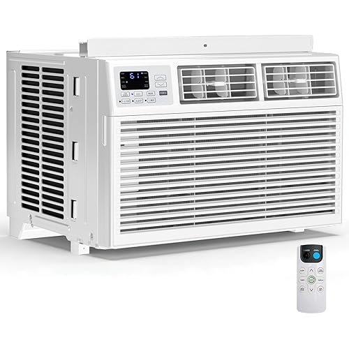 6,000 BTU Window Air Conditioner, 3-in-1 AC Unit with Dehumidifier for Bedroom/Small Room (Up to 250 Sq. Ft.), Quiet & Energy Saving Window AC with Remote, 24H Timer, Installation Kit Included