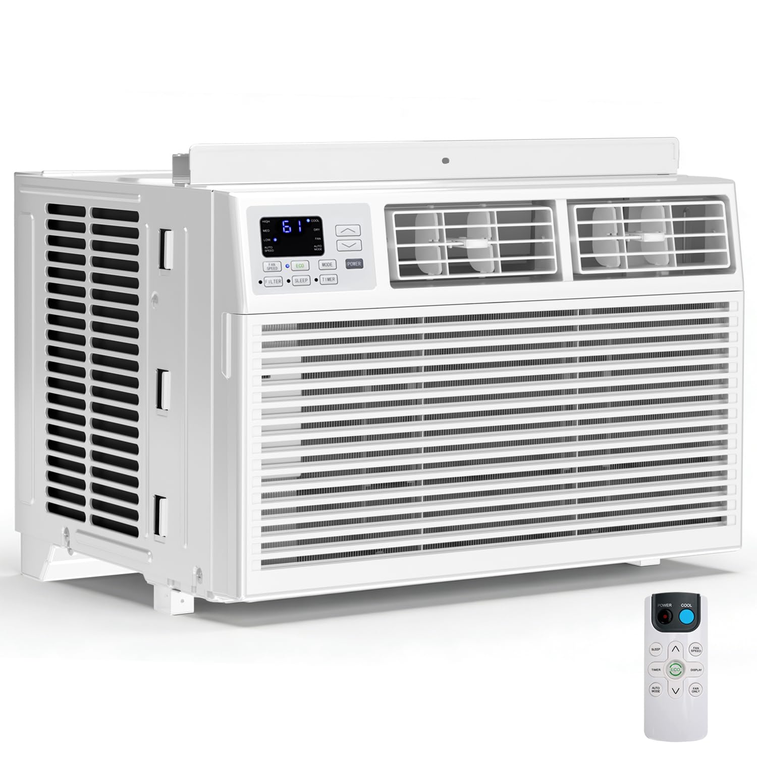6,000 BTU Window Air Conditioner, 3-in-1 AC Unit with Dehumidifier for Bedroom/Small Room (Up to 250 Sq. Ft.), Quiet & Energy Saving Window AC with Remote, 24H Timer, Installation Kit Included