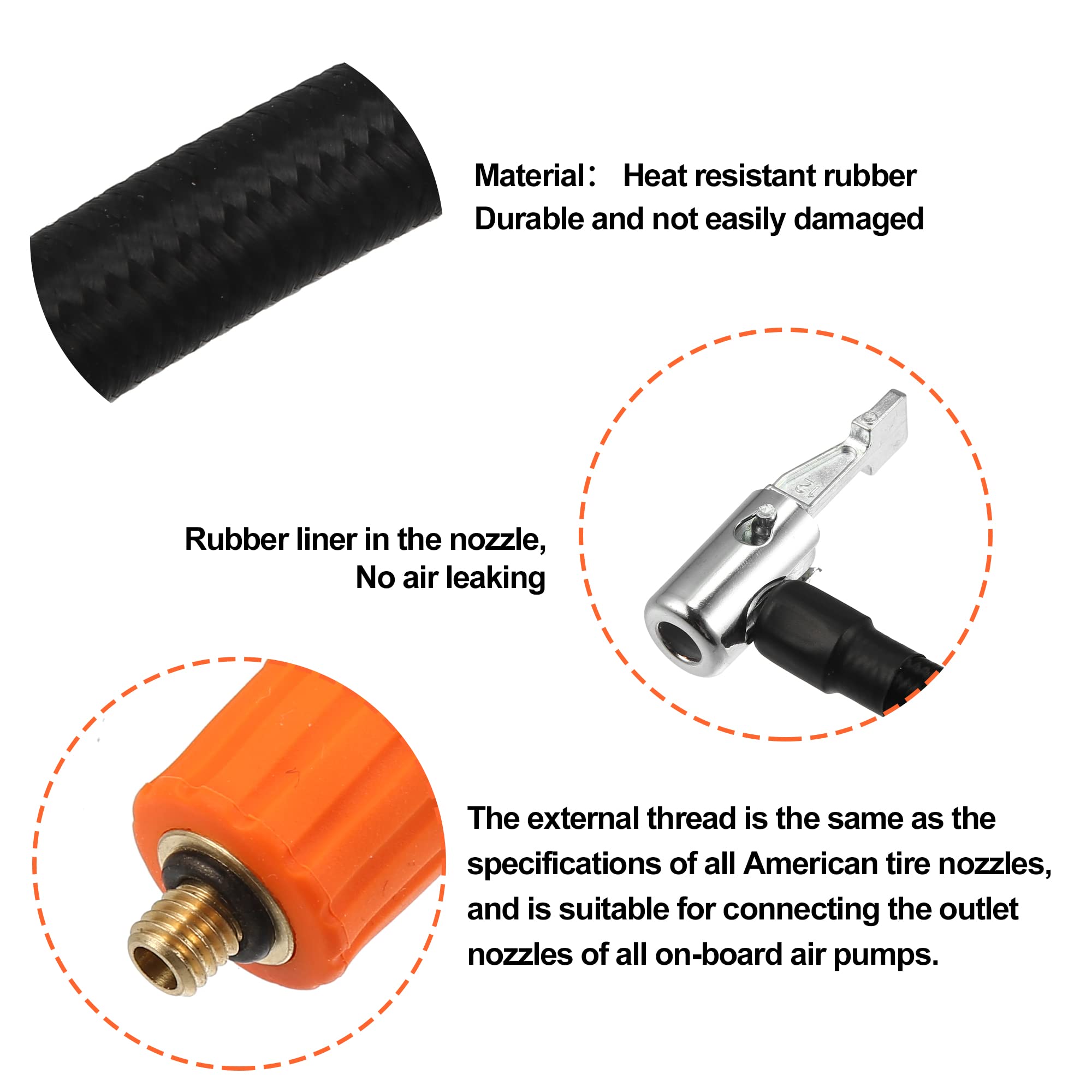 Gonfleur Pneu S Voiture Sans Fil QUARKZMAN 2m Voiture Pneu Gonfleur Embout Gonflage Pneu Voiture