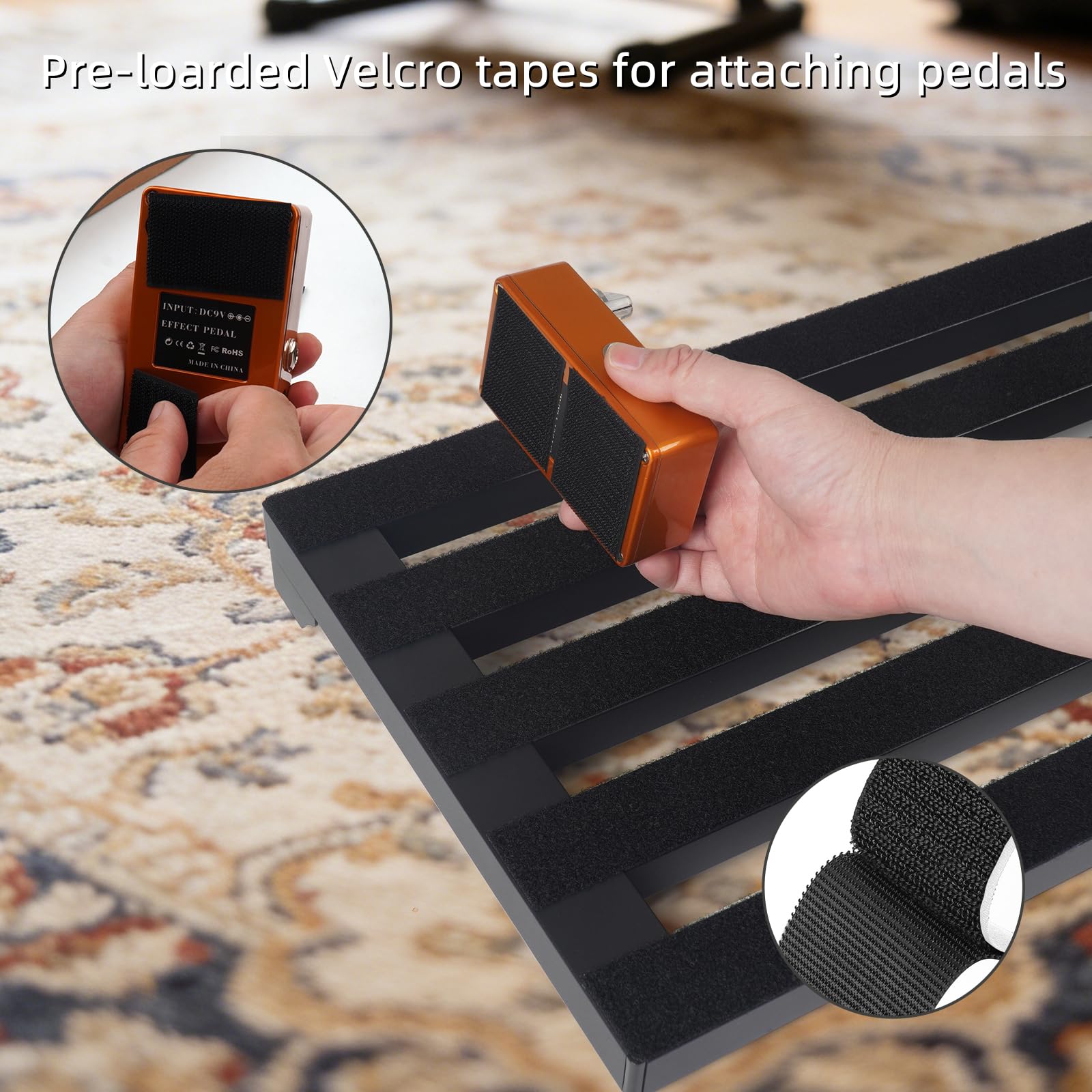 GOKKO Pédalier pour guitare avec alimentation intégrée 55,9 x 31,8 cm