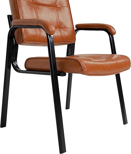 Miniatura 7 de Naomi Home Mindy - Juego de 2 sillas de invitados de oficina sillas ejecutivas de cuero resistente sillas de recepción de vestíbulo con reposabrazos