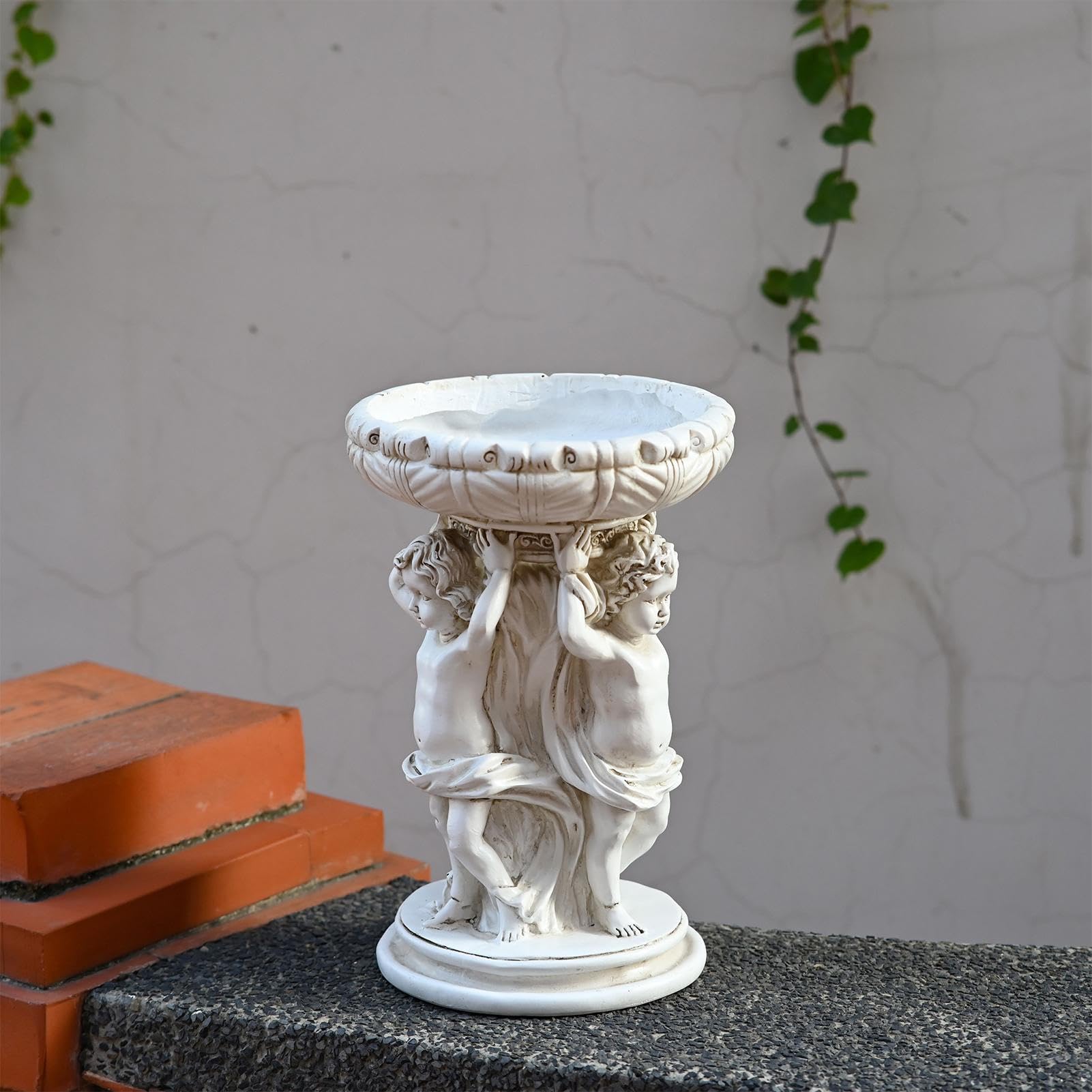 Doniczka kwiatowa, żywiczna figurka wędkarska w vintage, retro, 6,69 x 7 | 68 x 11,61 , dekoracyjny pojemnik ogrodowy z artystycznym detalami, uchwyt na rośliny, na patio, porch, balcony, dom