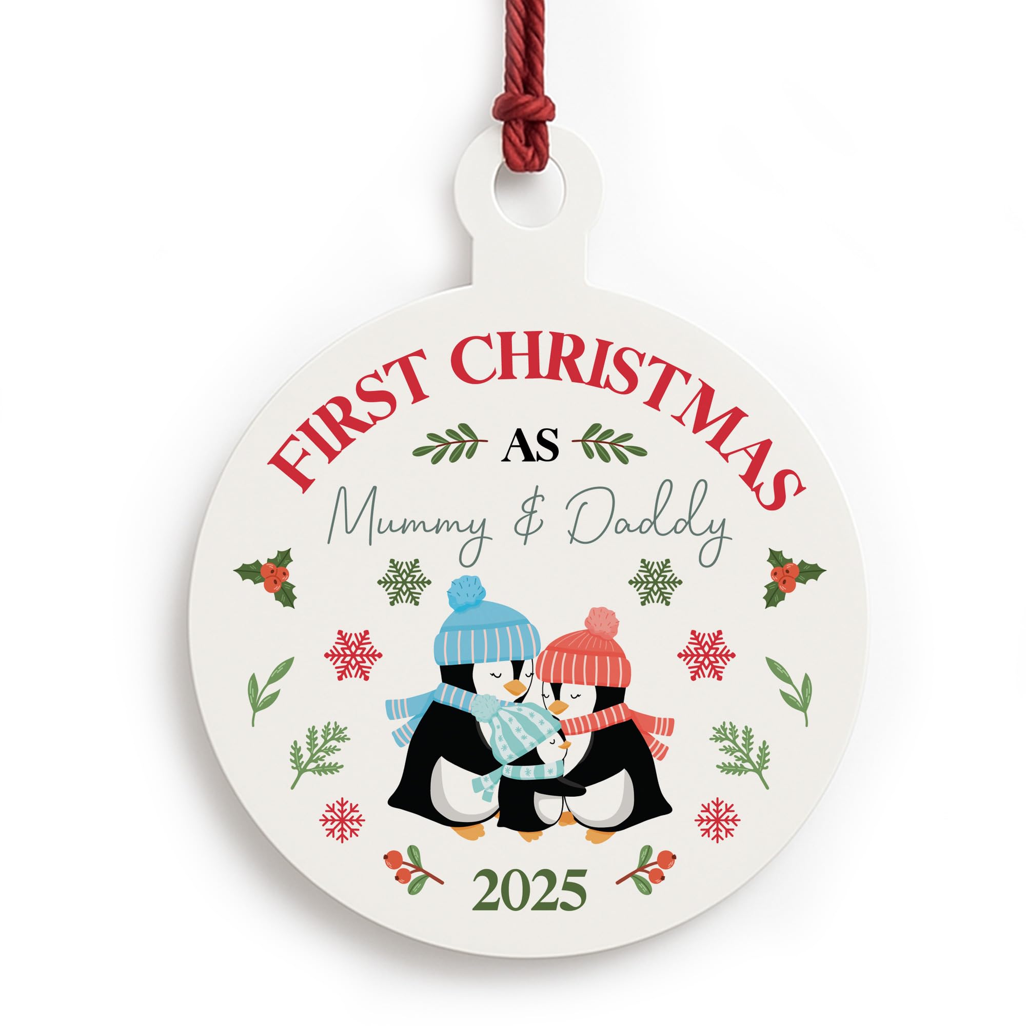 Red Ocean Personalised Our 1st Christmas As My Mummy And Daddy Acrylic Bauble From Baby Girl Baby Boy Christmas For Mummy Daddy Keepsake